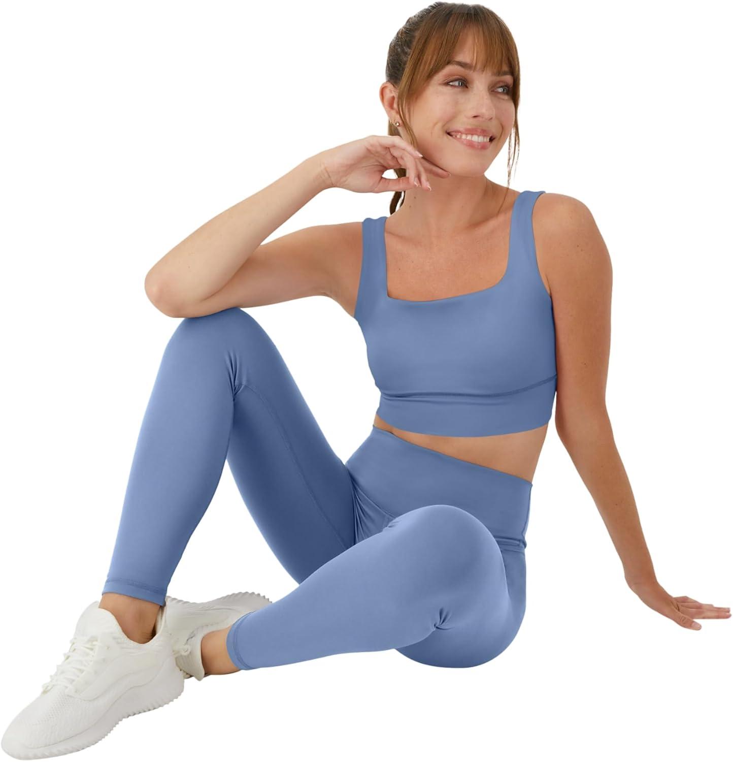 imageHanes Womens Leggings Clothing Moves 78 Soft Leggings with Pocket Moisture Wicking Womens Clothing Pants 25quot InseamBlue Dive