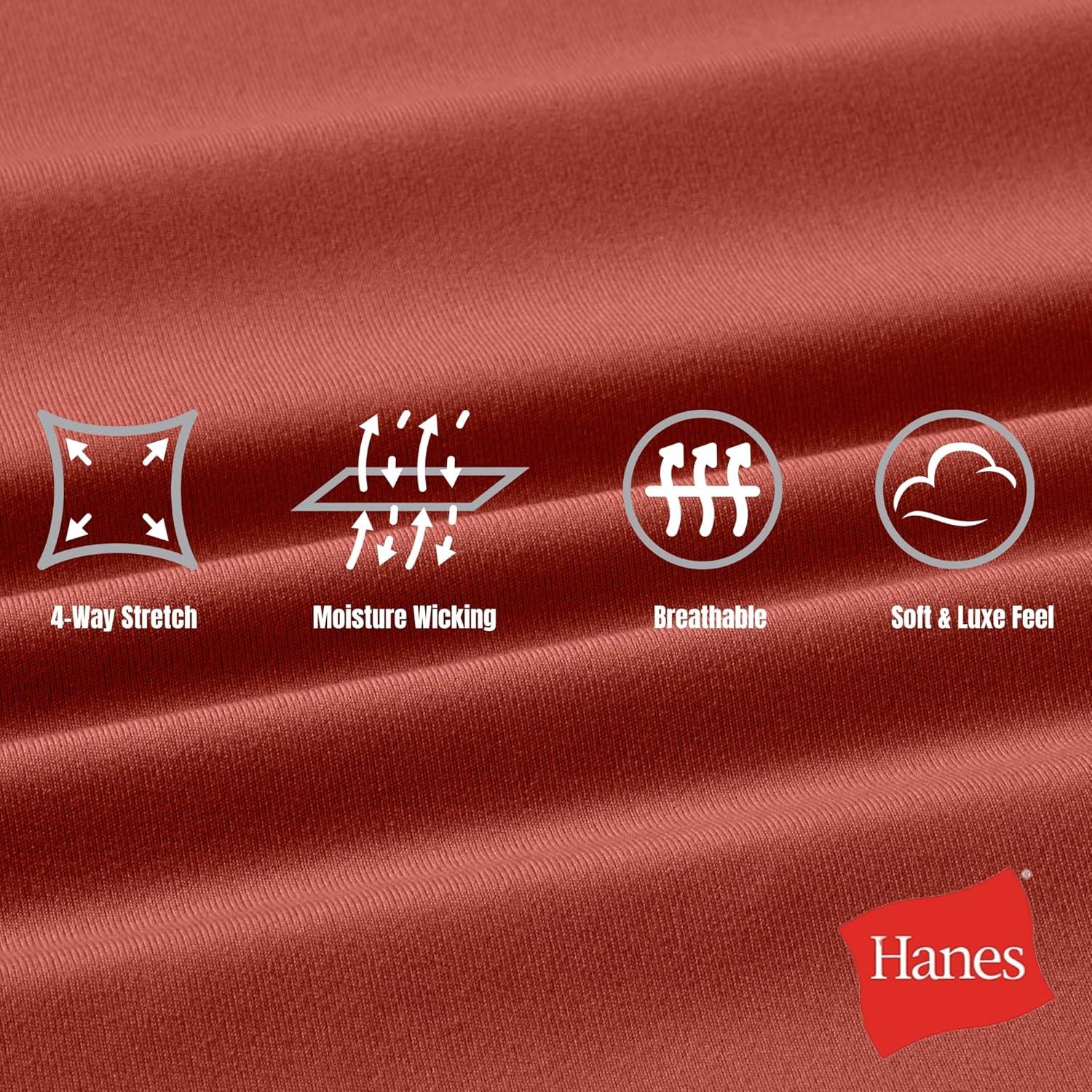 imageHanes Womens Leggings Clothing Moves 78 Soft Leggings with Pocket Moisture Wicking Womens Clothing Pants 25quot InseamCoral Camelia