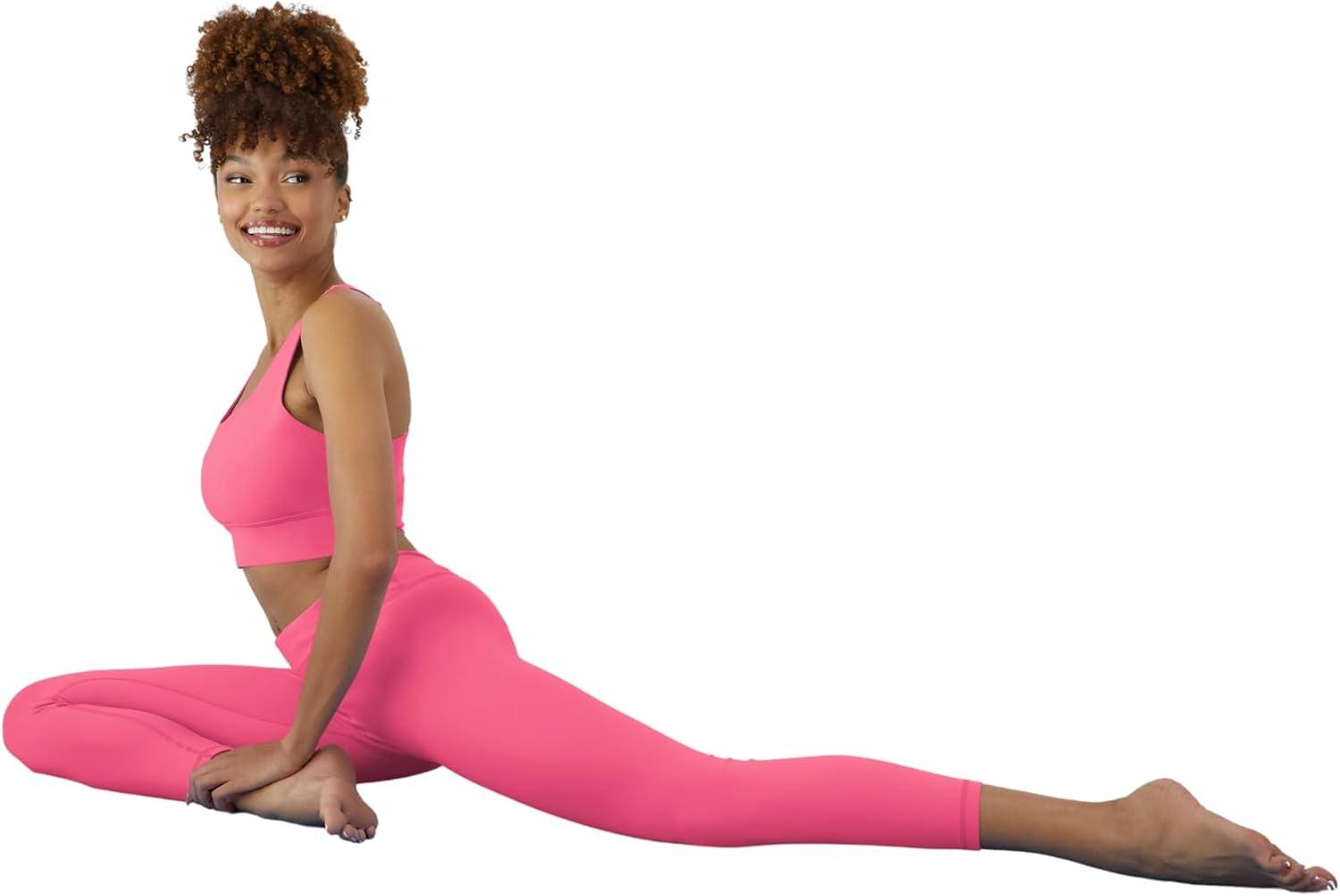 imageHanes Womens Leggings Clothing Moves 78 Soft Leggings with Pocket Moisture Wicking Womens Clothing Pants 25quot InseamPink Pedestal