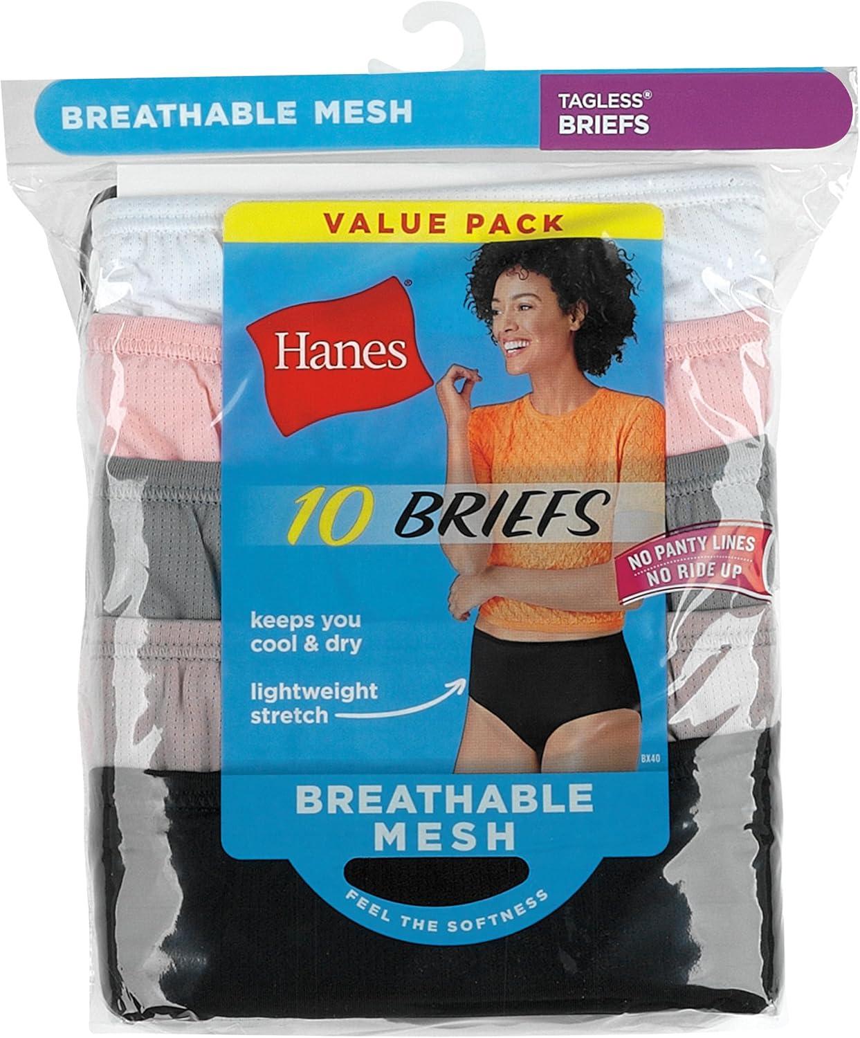 imageHanes Womens Lightweight Mesh Briefs 10Pack Brief Underwear for Women Cool Mesh Panties10 Pack Assorted 1