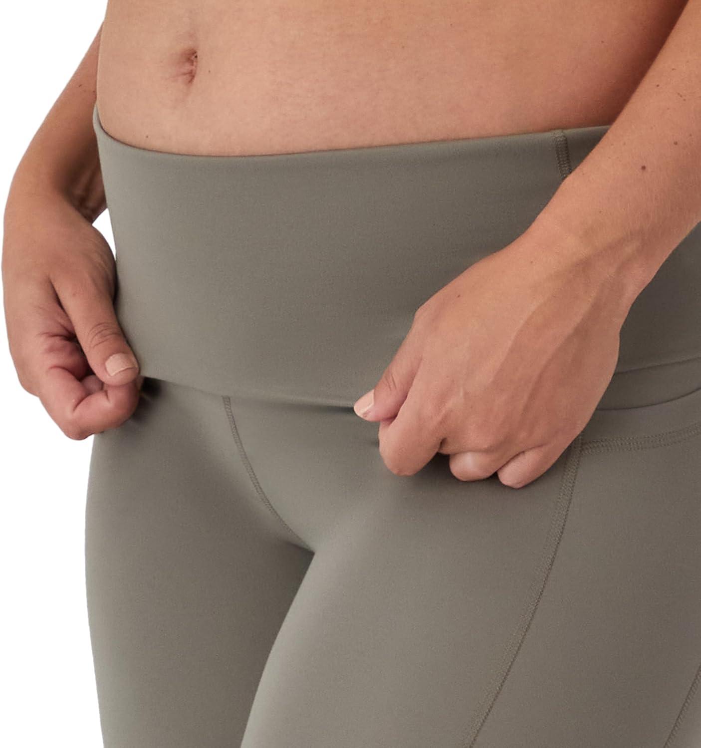 imageHanes Womens Maternity 78 Stretch ampamp Recover Pregnancy Leggings with Foldable Waistband 25 InseamCool Grey