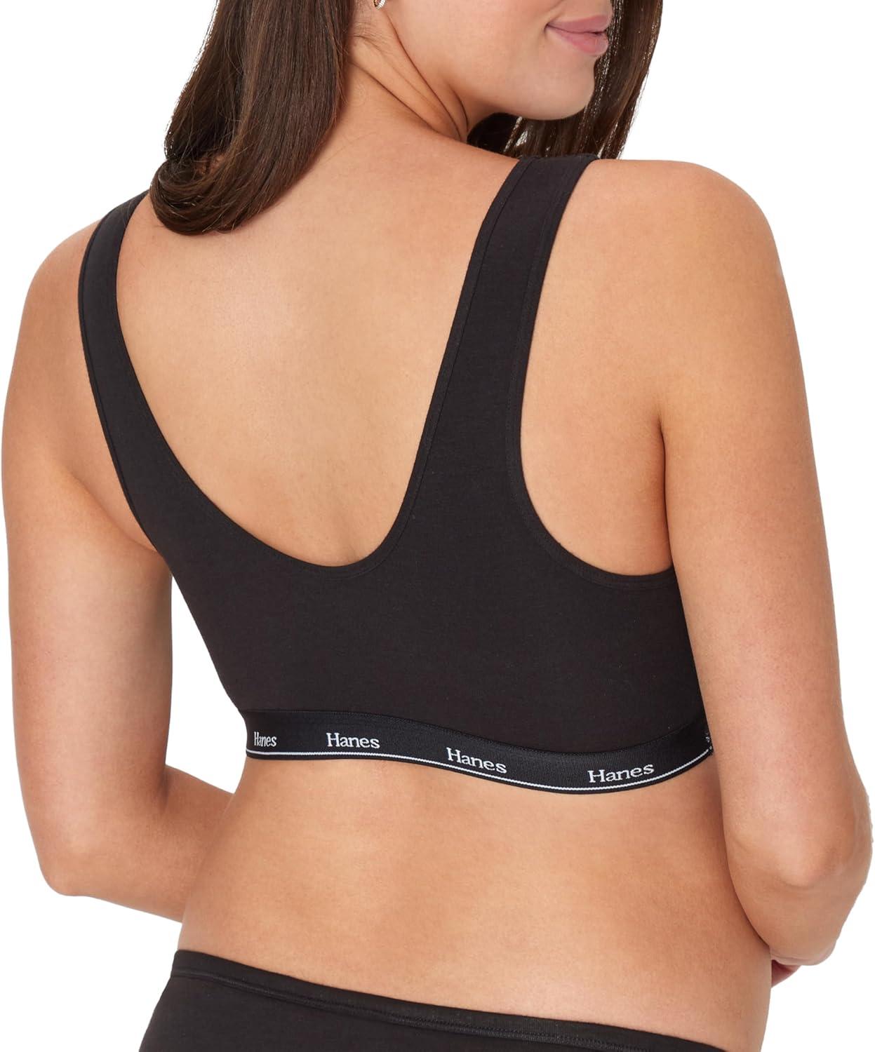 imageHanes Womens Maternity Bra Lounge Nursing Bralette MoistureWicking Odor ProtectionBlack