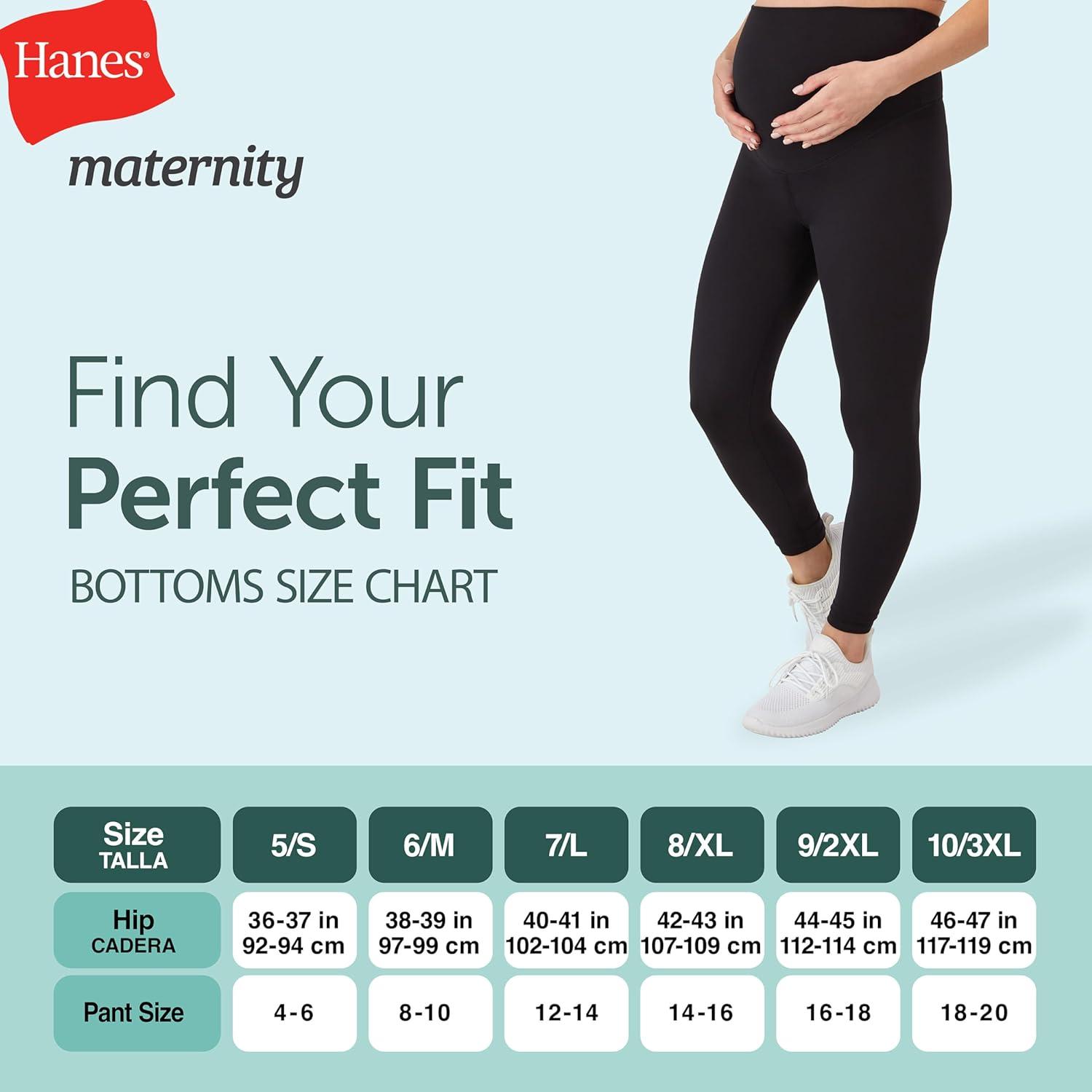 imageHanes Womens Maternity Leak Protection 78 Pregnancy Leggings with Builtin Underwear 25 InseamBlack