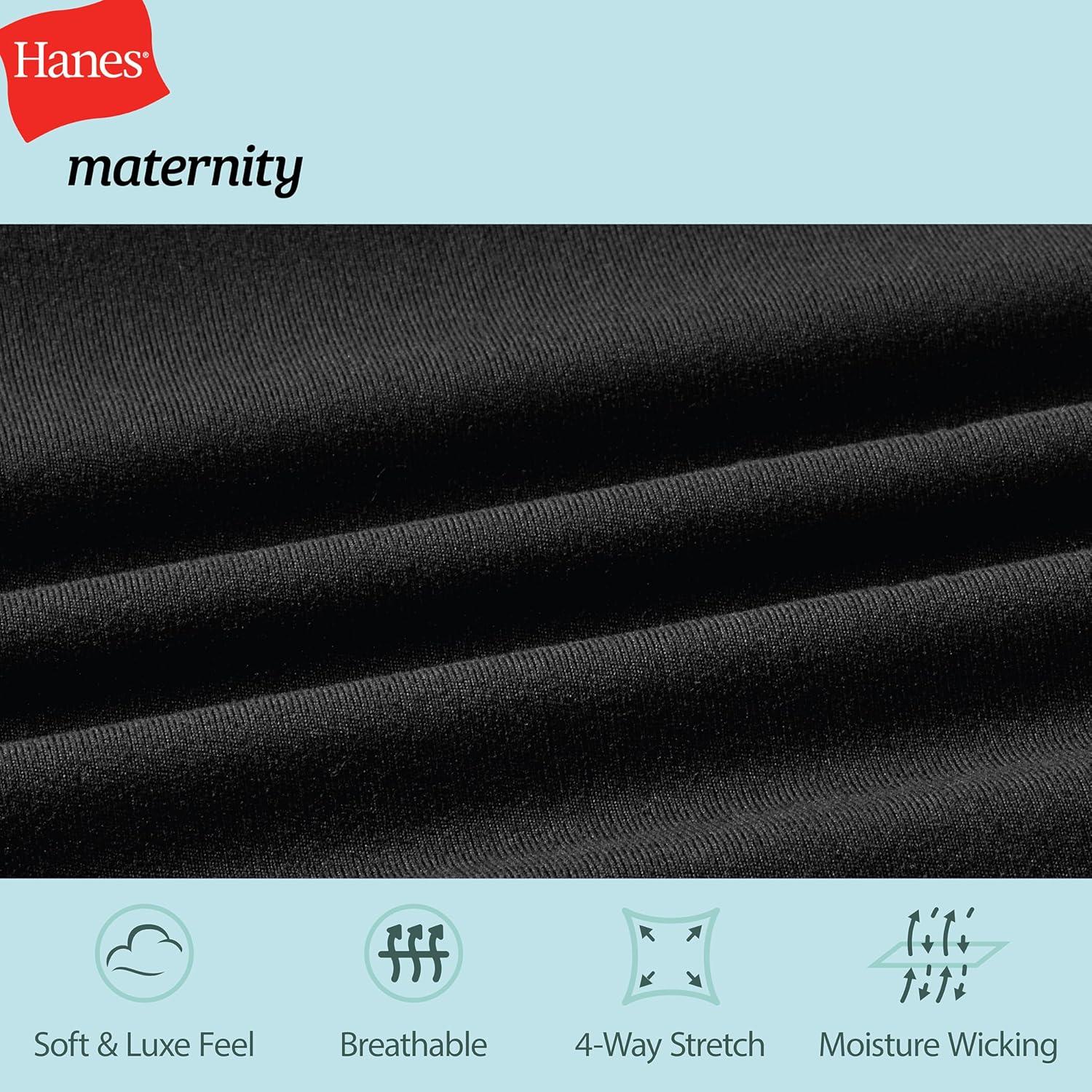imageHanes Womens Maternity Leak Protection 78 Pregnancy Leggings with Builtin Underwear 25 InseamBlack