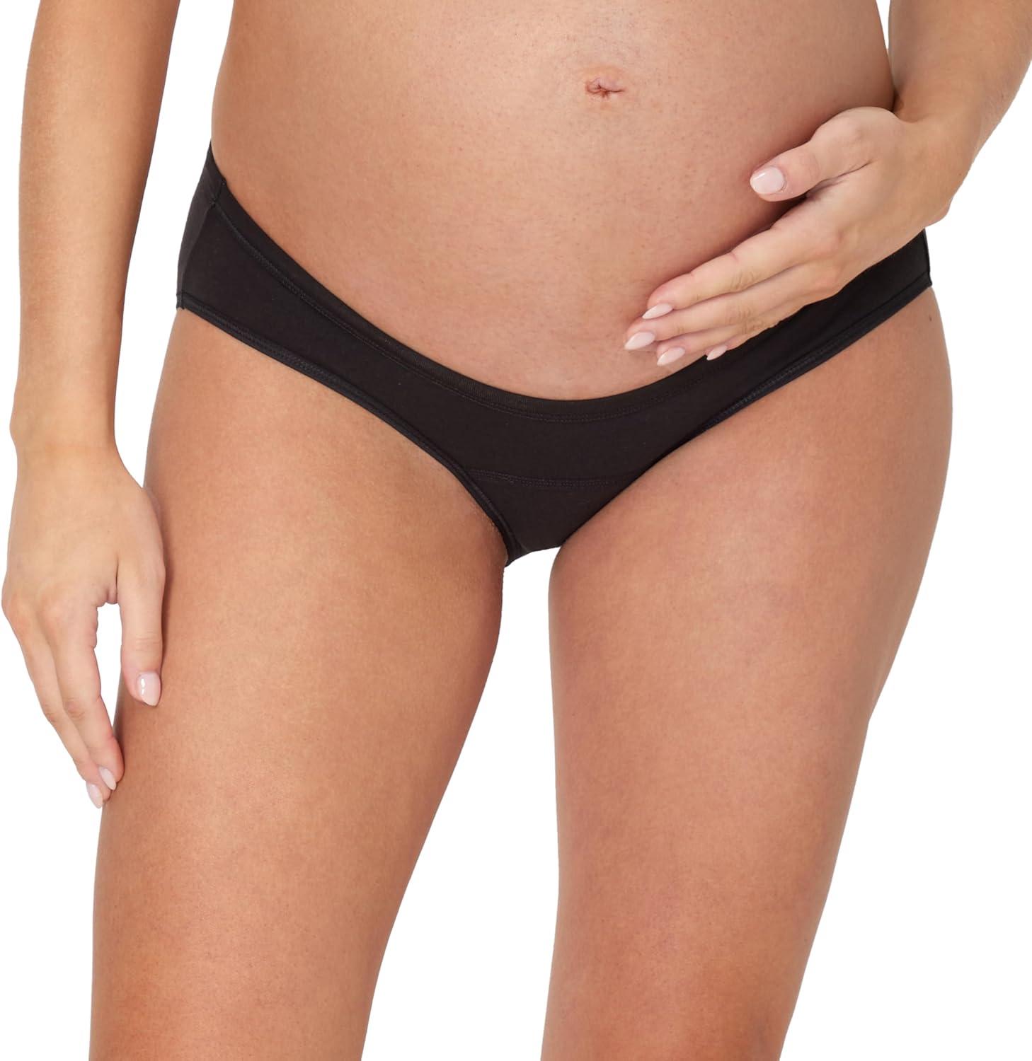 imageHanes Womens Maternity Light Leak Hipster Underwear Under The Belly Pregnancy ampamp Post Partum Panty 2pkMauve NoirBlack