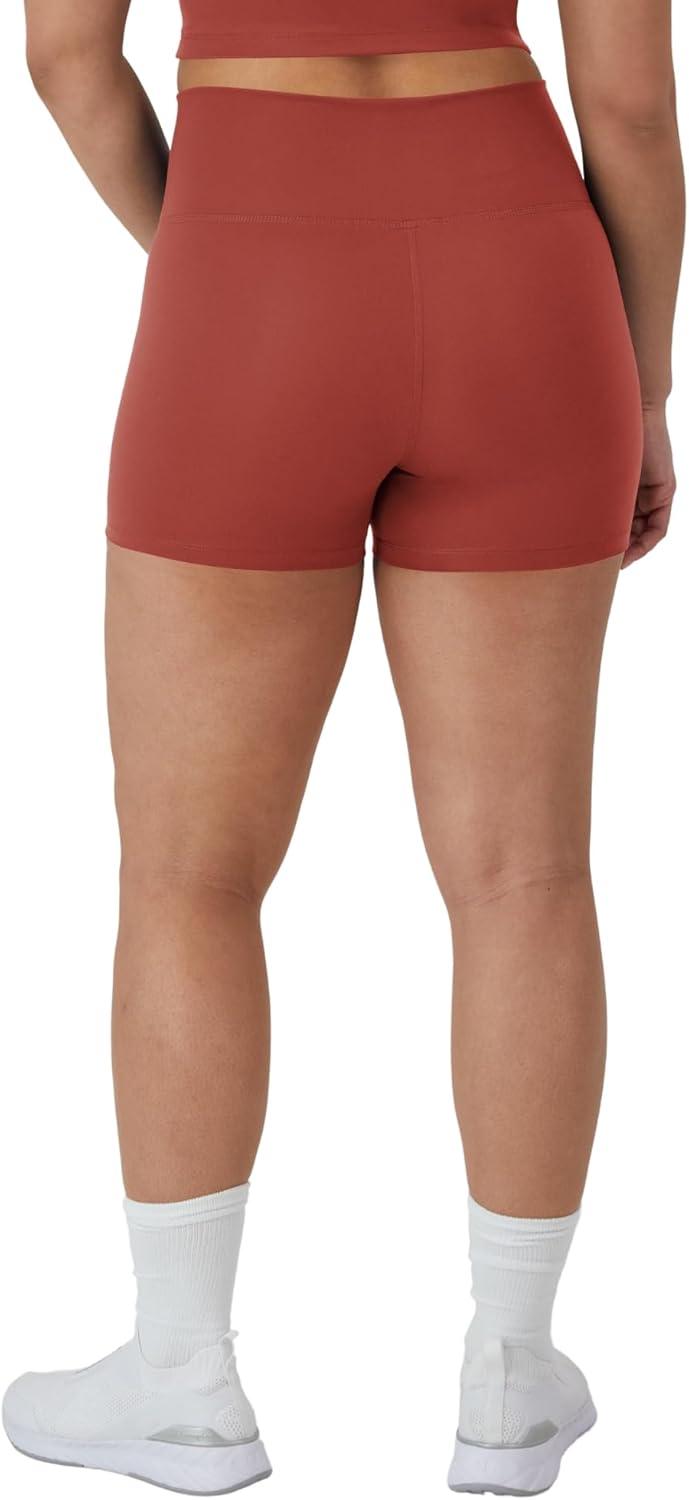 imageHanes Womens Moves Bike Shorts Soft ampamp Stretchy Workout Shorts with Interior Pocket MoistureWicking 3 Or 7quot InseamCoral Camelia