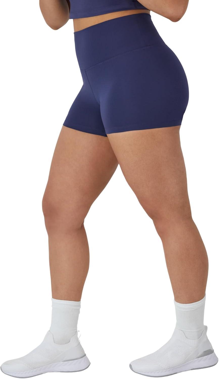 imageHanes Womens Moves Bike Shorts Soft ampamp Stretchy Workout Shorts with Interior Pocket MoistureWicking 3 Or 7quot InseamImperial Indigo