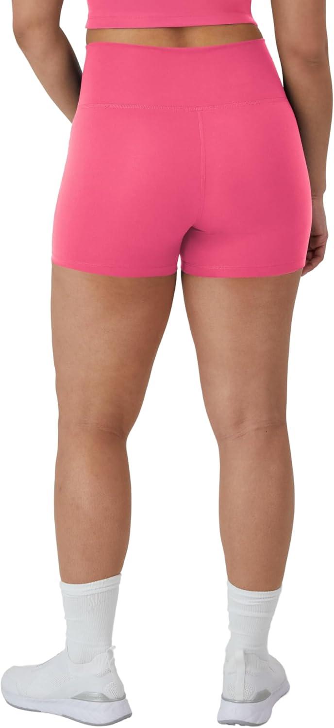 imageHanes Womens Moves Bike Shorts Soft ampamp Stretchy Workout Shorts with Interior Pocket MoistureWicking 3 Or 7quot InseamPink Pedestal