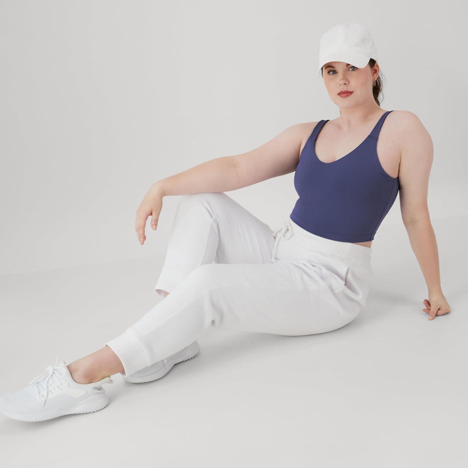 imageHanes Womens Moves Bralette VNeck Cropped Pullover Builtin Shelf Bra Odor ControlDark Cobalt Night