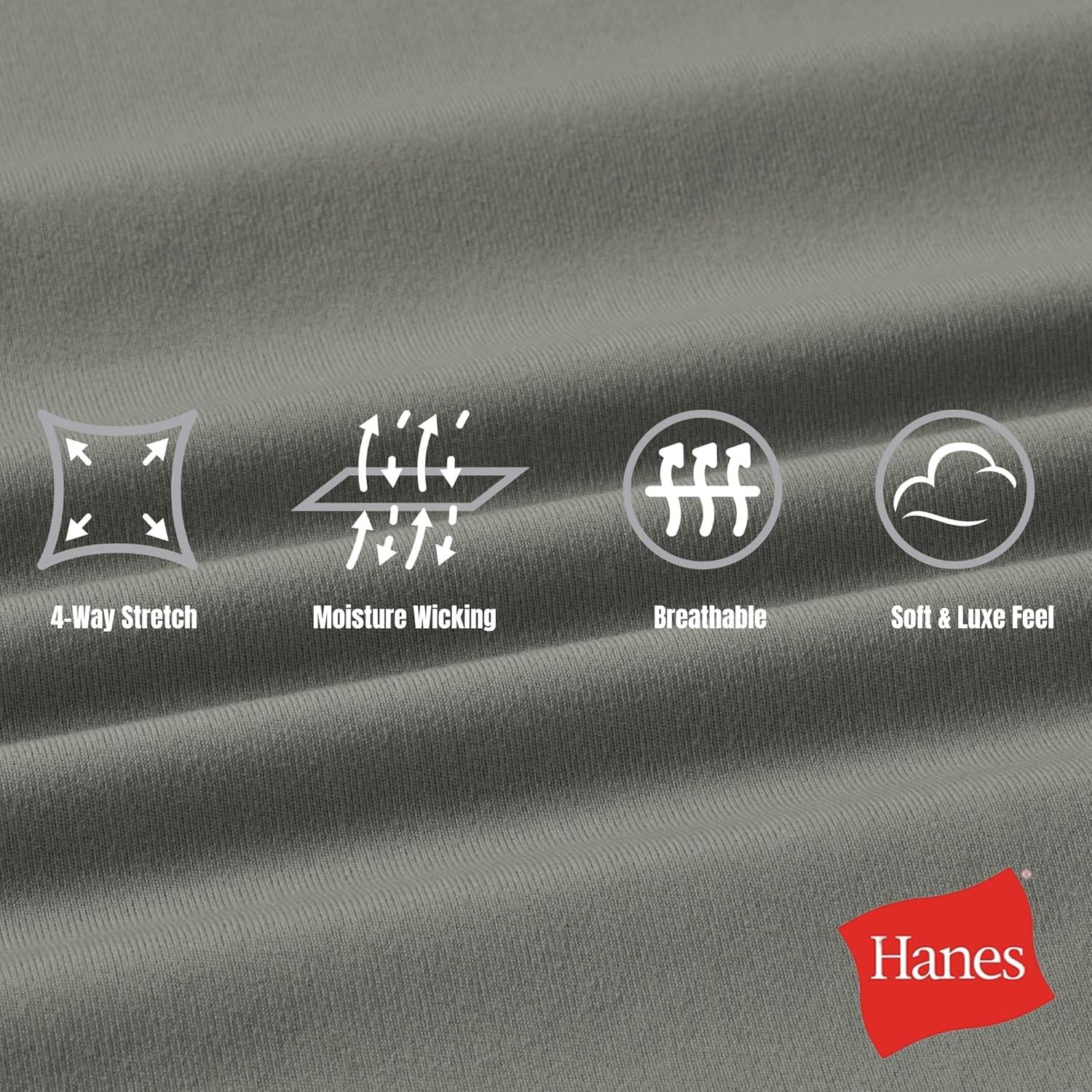 imageHanes Womens Moves Leak Protection 78 Leggings with Builtin Underwear MoistureWicking ampamp Odor Control 25 InseamCool Grey