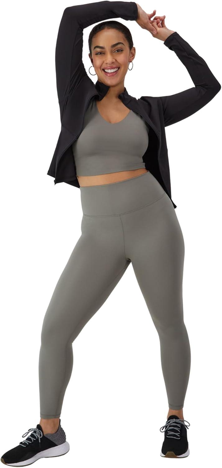 imageHanes Womens Moves Leak Protection 78 Leggings with Builtin Underwear MoistureWicking ampamp Odor Control 25 InseamCool Grey