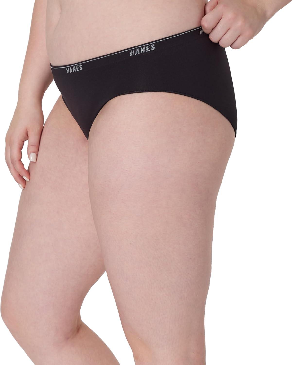 imageHanes Womens Moves Underwear 360 Flex Stretch Panties Smooth ampamp Seamless Hipsters Bikinis Or Thongs 6Pack6pk Hipster Black X3AlmondRedPink