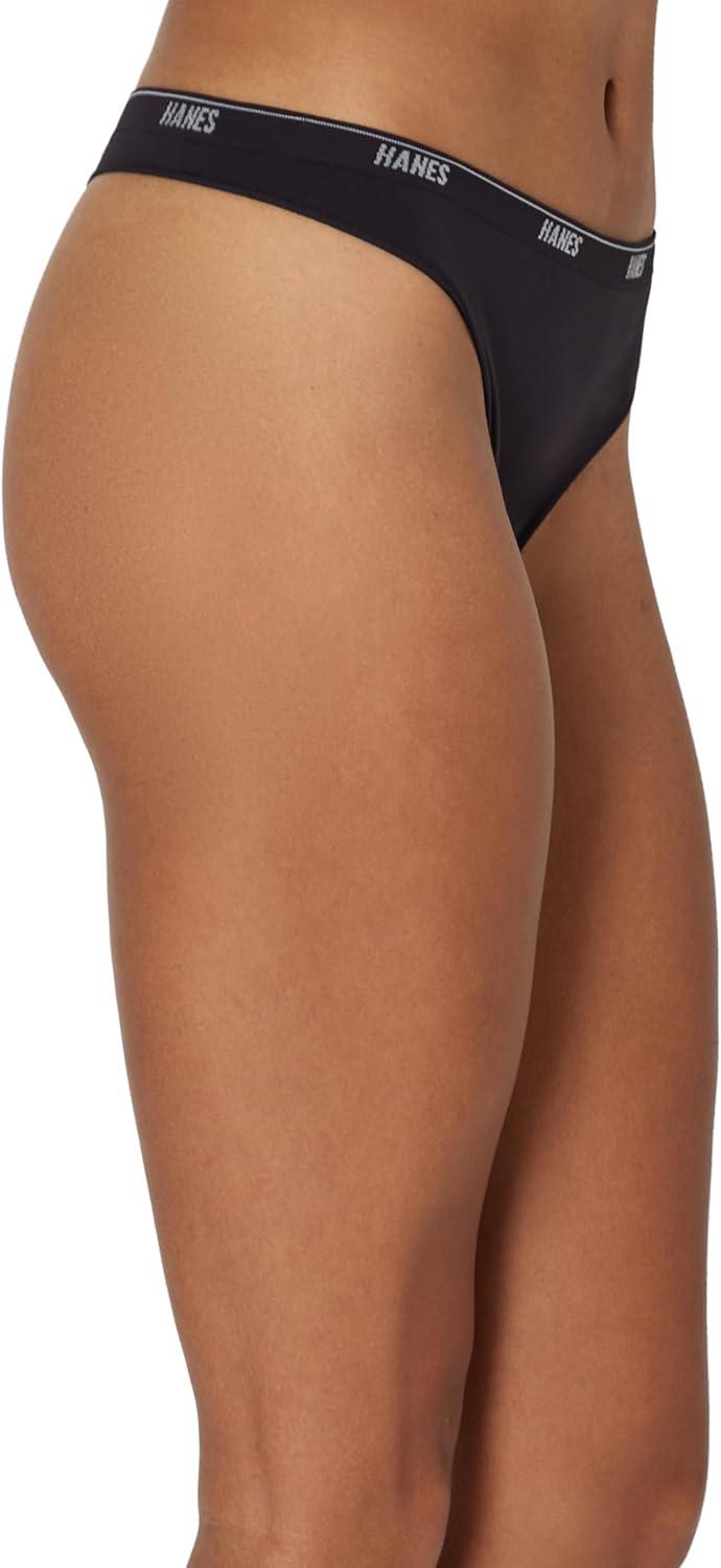 imageHanes Womens Moves Underwear 360 Flex Stretch Panties Smooth ampamp Seamless Hipsters Bikinis Or Thongs 6Pack6pk Thong Black X2Red X2Pink X2