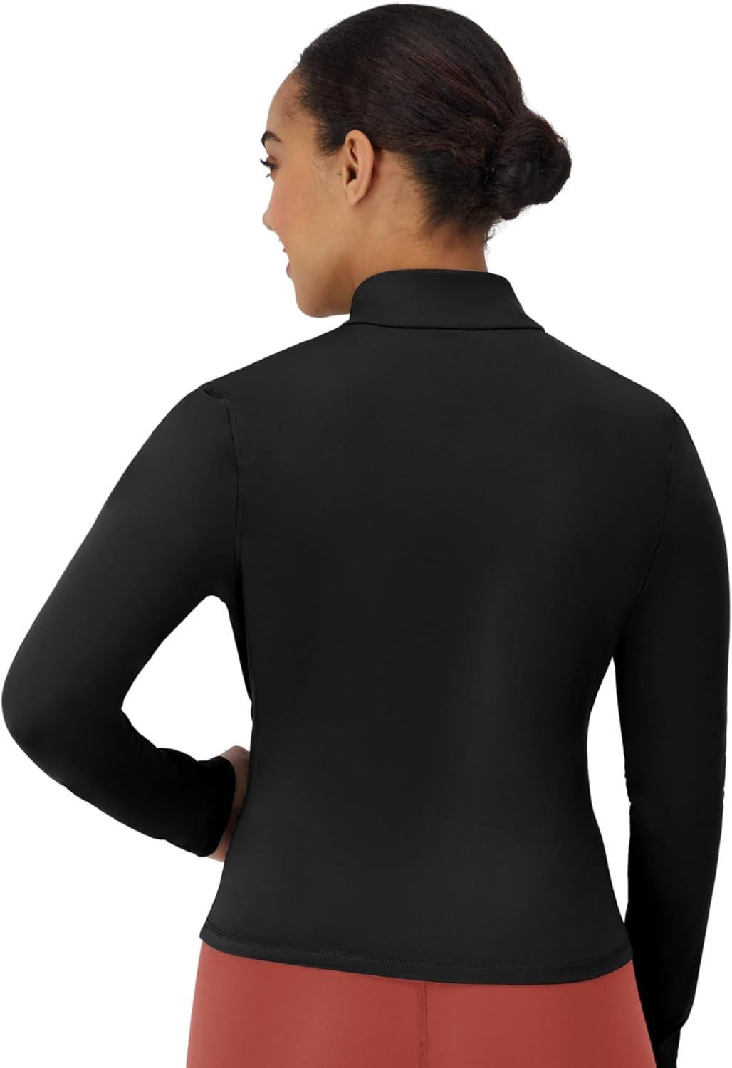 imageHanes Womens Moves Workout Soft ampamp Stretchy Yoga MoistureWicking FullZip Studio JacketBlack