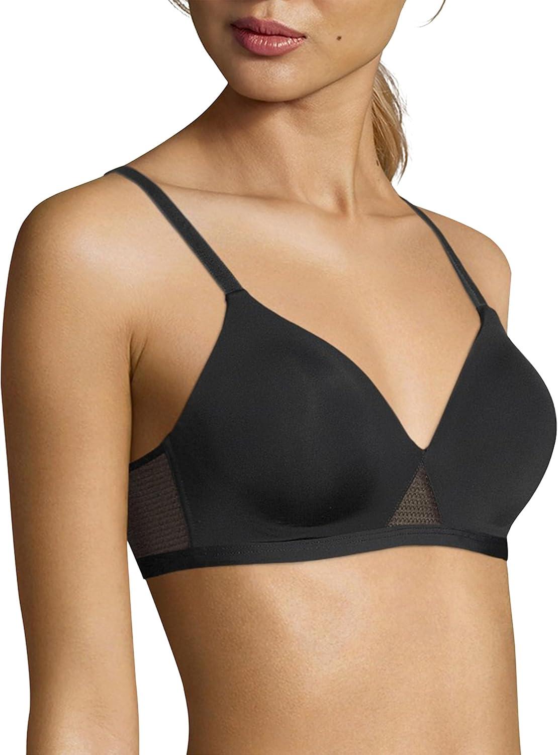 imageHanes Womens Oh So Light Comfort Flex Fit Wire Free BraBlackNude