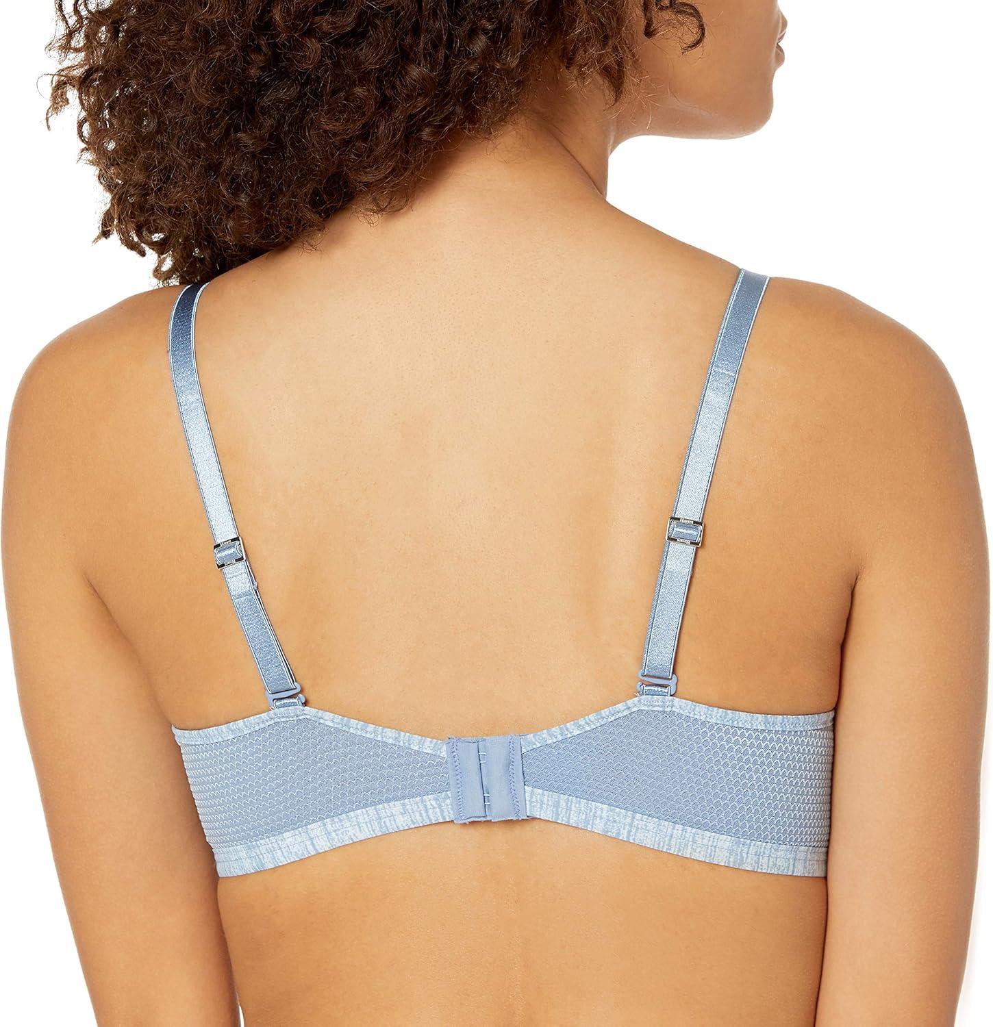 imageHanes Womens Oh So Light Comfort Flex Fit Wire Free BraDenimjacket Blue Heather Print