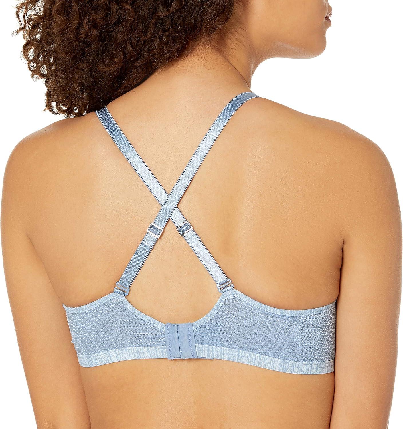 imageHanes Womens Oh So Light Comfort Flex Fit Wire Free BraDenimjacket Blue Heather Print