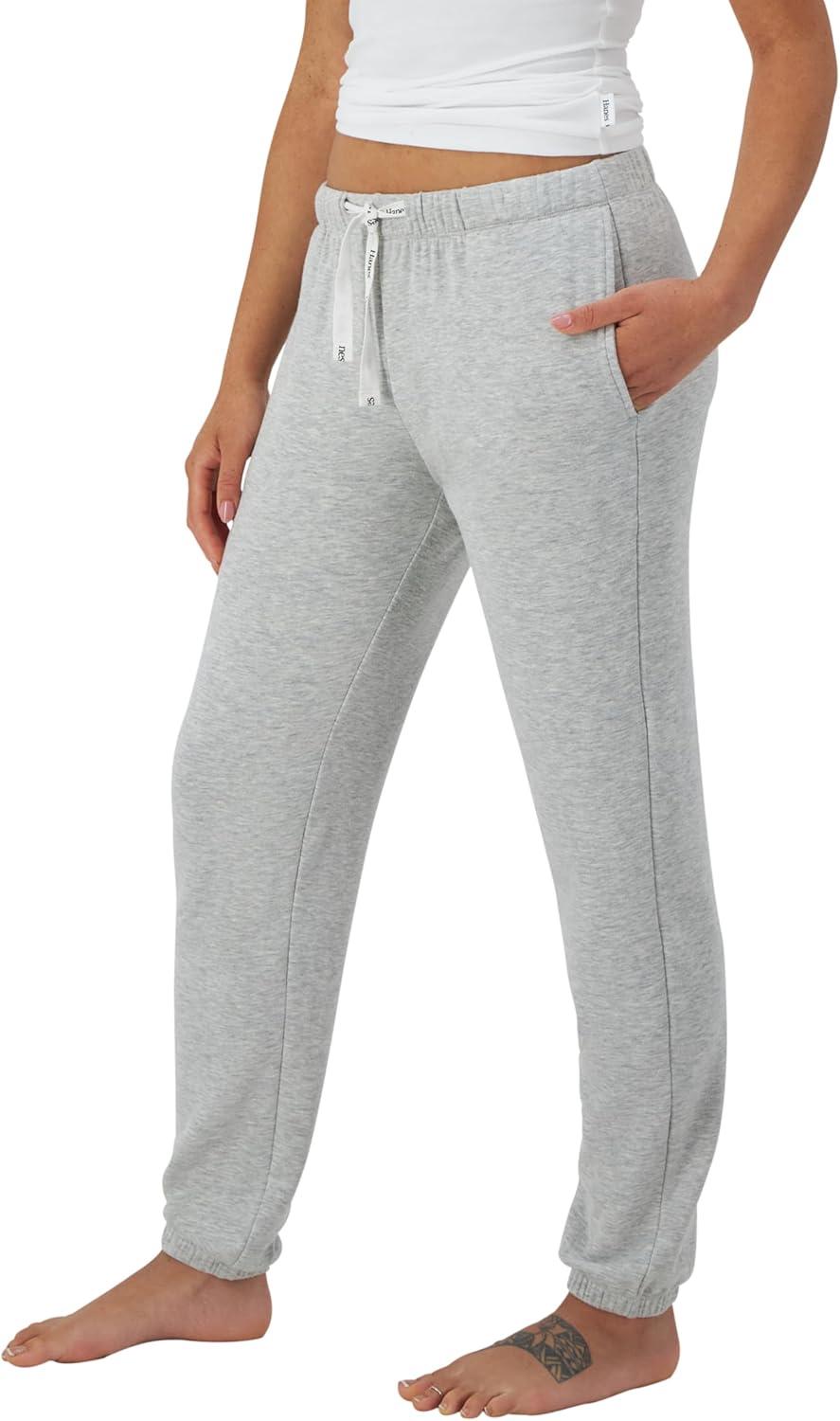 imageHanes Womens Originals French Terry Joggers Lightweight Lounge Pants for Women Comfywear Loungewear 28quotHeritage Grey Marle