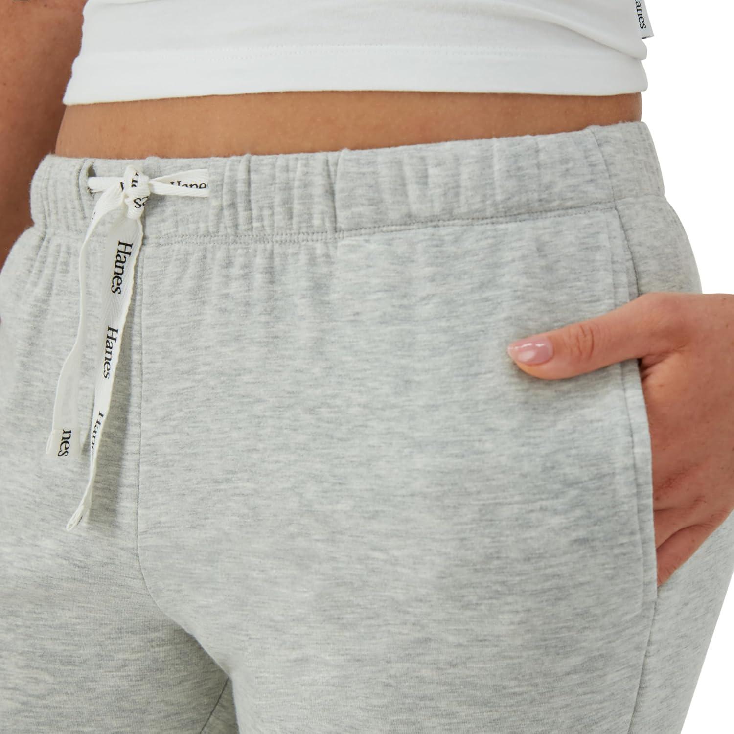 imageHanes Womens Originals French Terry Joggers Lightweight Lounge Pants for Women Comfywear Loungewear 28quotHeritage Grey Marle