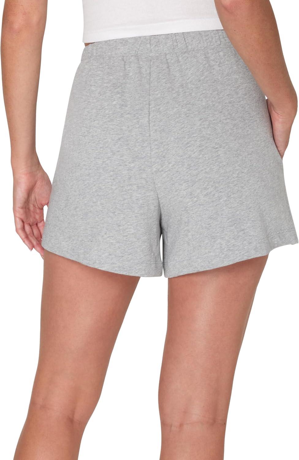imageHanes Womens Originals French Terry Lounge Shorts Comfywear Loungewear Sleep Shorts for Women 4quotHeritage Grey Marle