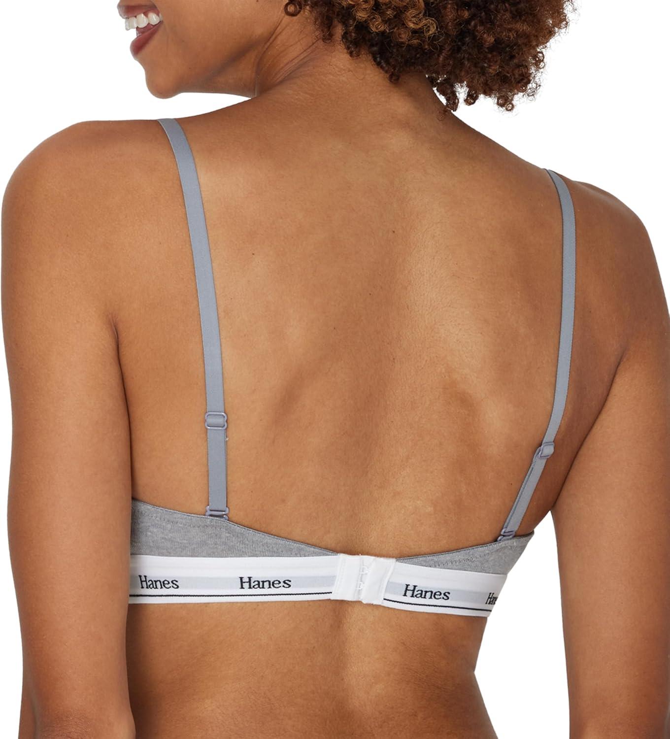 imageHanes Womens Originals Full Coverage Contour Wireless Stretch Cotton TShirt BraConcrete Heather