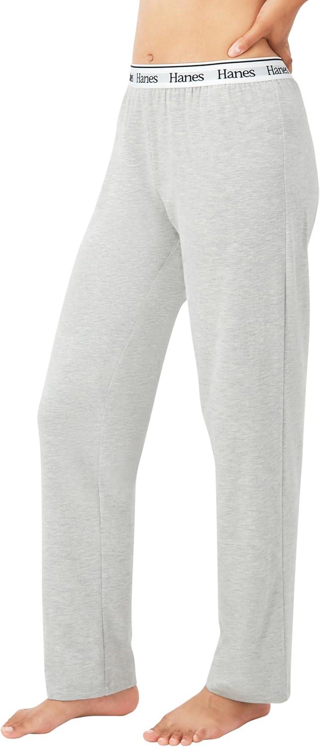 imageHanes Womens Originals Lounge Pants Comfywear Sleep Pants for Women Straight Leg Loungewear PantsHeritage Grey Marle