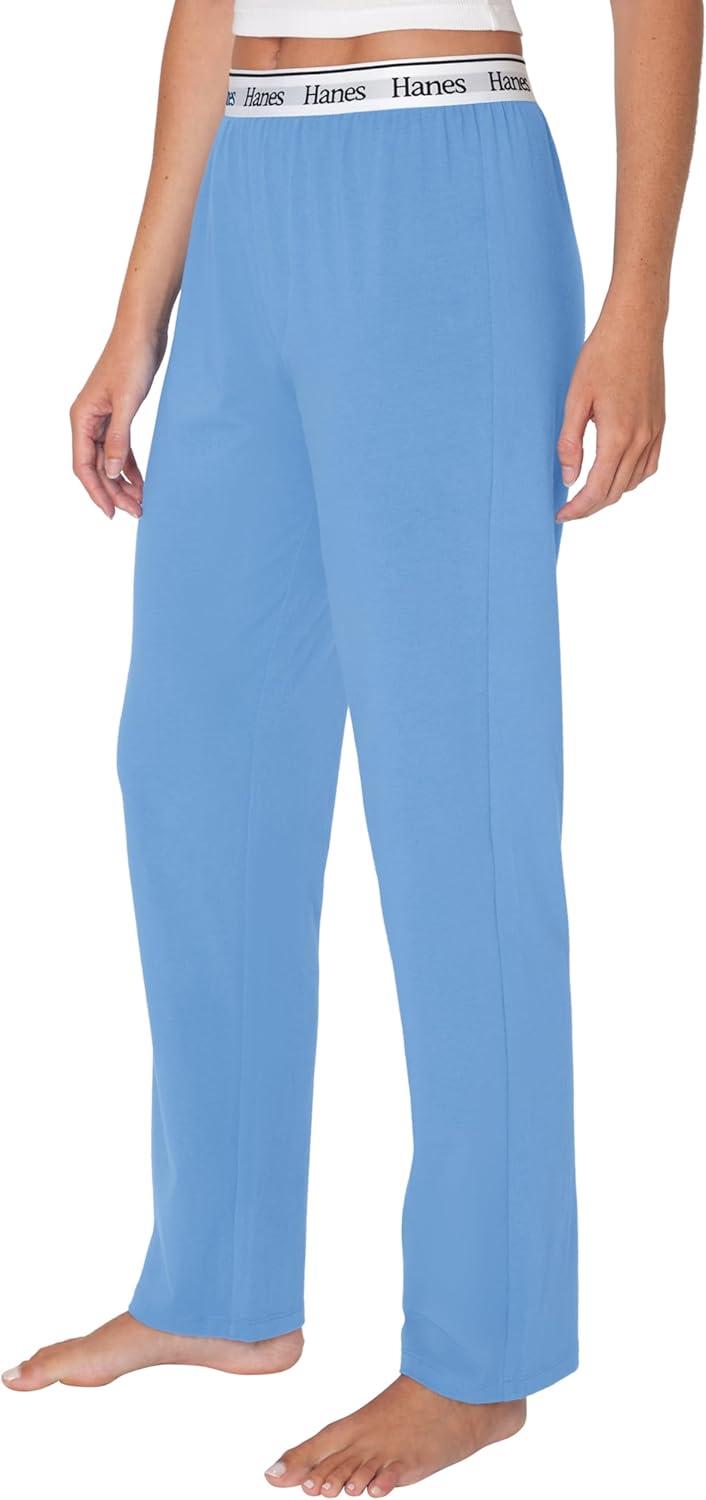 imageHanes Womens Originals Lounge Pants Comfywear Sleep Pants for Women Straight Leg Loungewear PantsProvence Blue