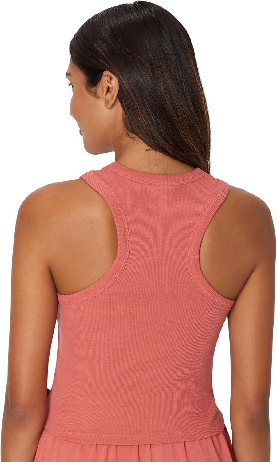 imageHanes Womens Originals Racerback Crop Tank 2Pack Comfywear Supersoft Rib Cropped Tank Top Loungewear PackBlackNatural Cedar