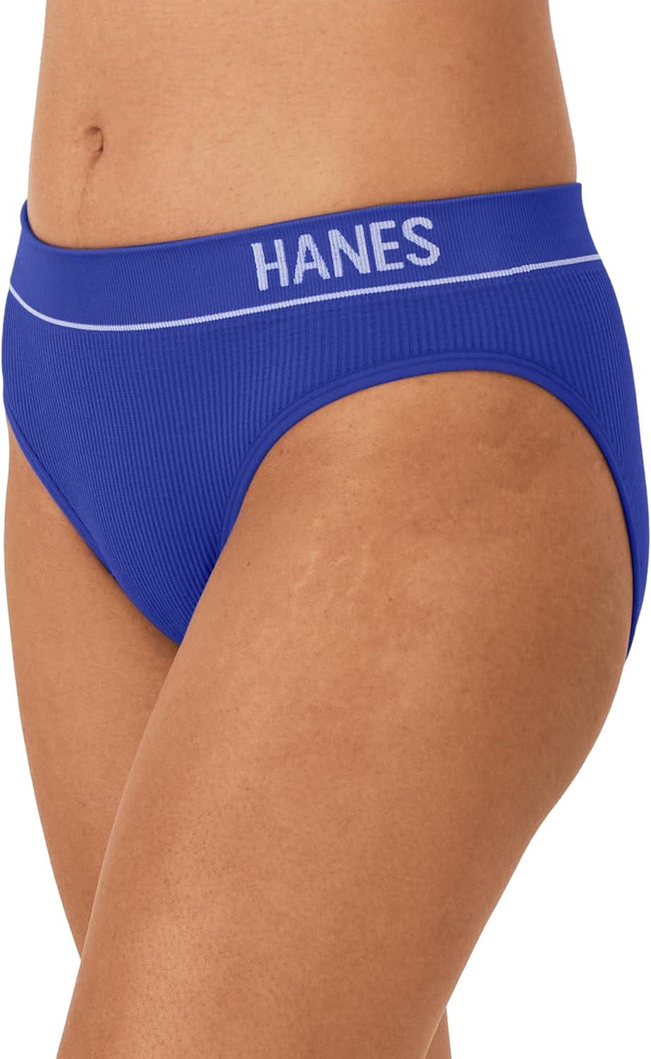 imageHanes Womens Originals Seamless Stretch Rib Bikini Panties Pack Assorted Colors 6PackWhiteTeal ToneBright Violet Indigo