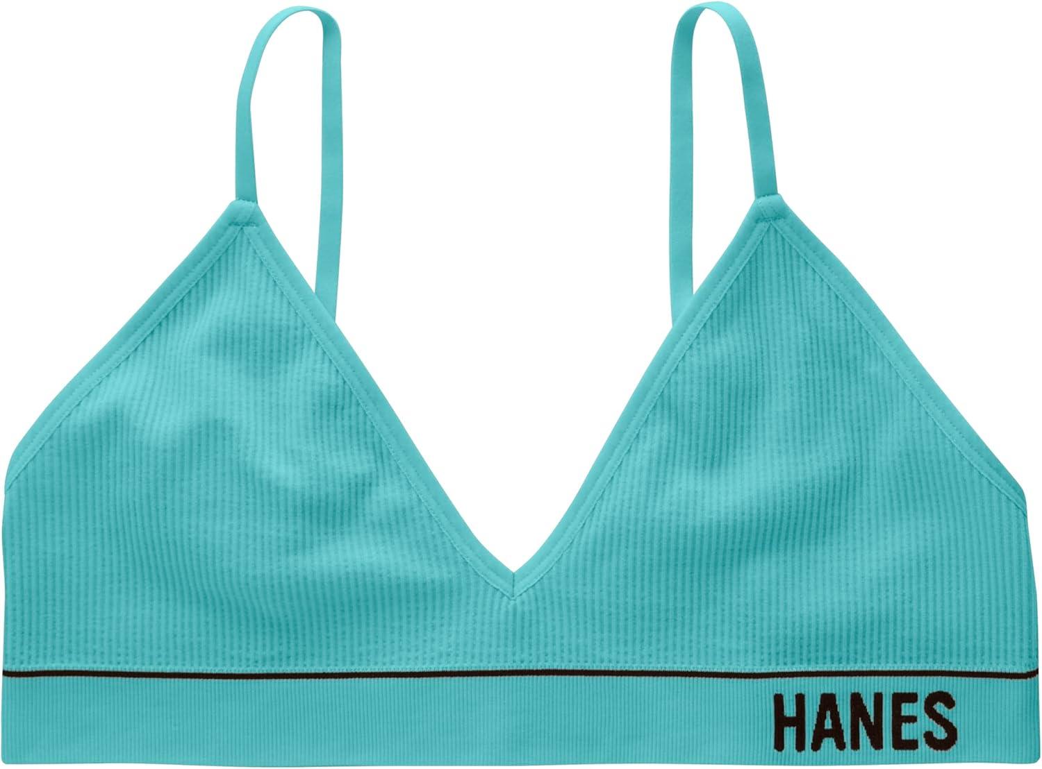 imageHanes Womens Originals Seamless Triangle Rib Bralette Soft Ribbed Bras ComfortFlex Fit BraTeal Tone
