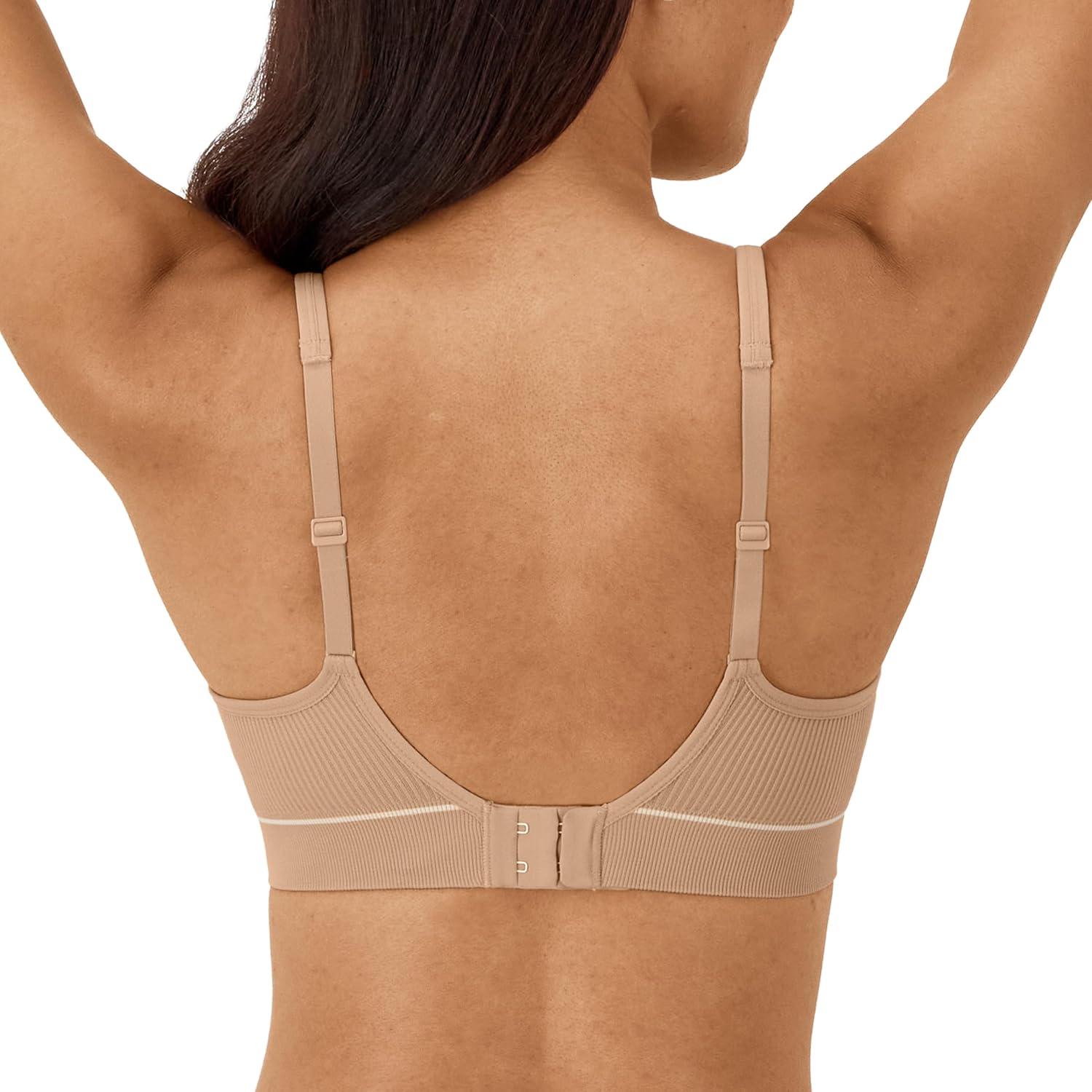 imageHanes Womens Originals Seamless Wireless Bra ComfortFlex Fit Rib Contour Bra Full CoverageDeep Glow