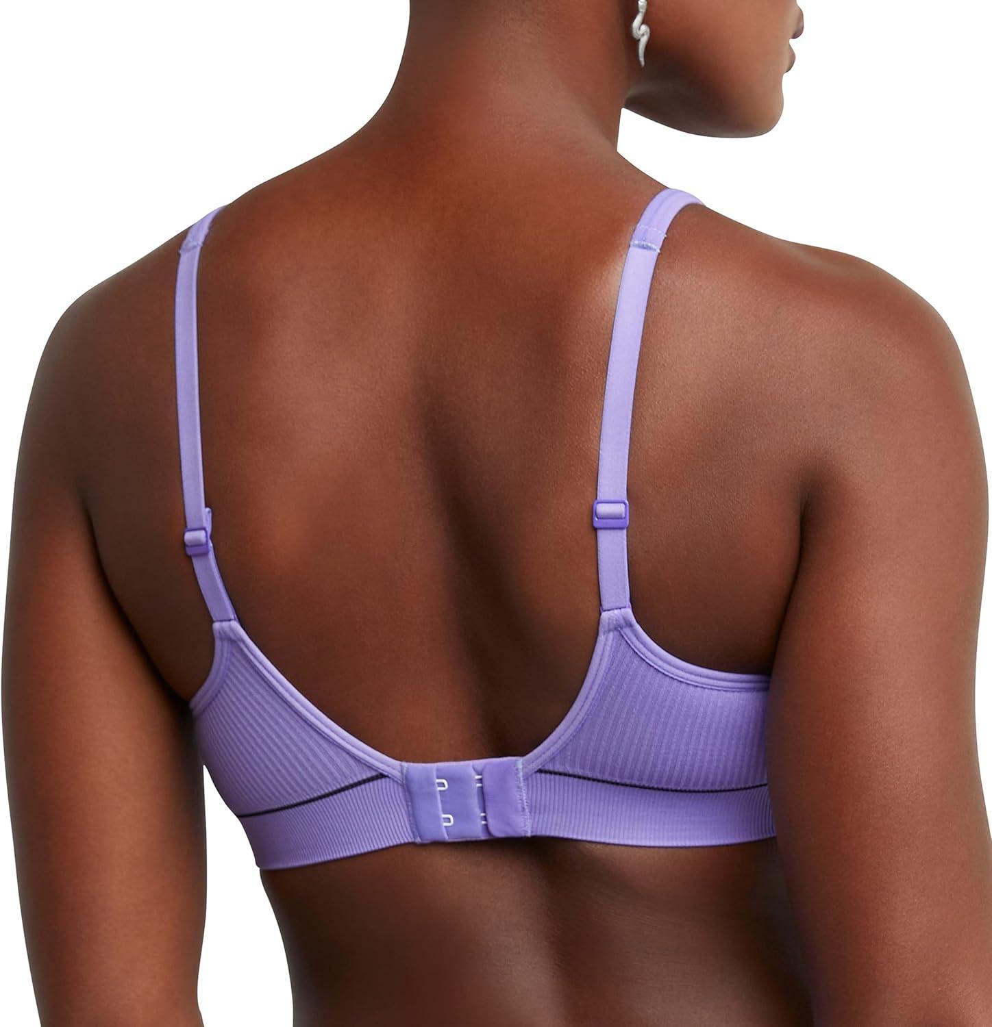 imageHanes Womens Originals Seamless Wireless Bra ComfortFlex Fit Rib Contour Bra Full CoverageLively Lavender