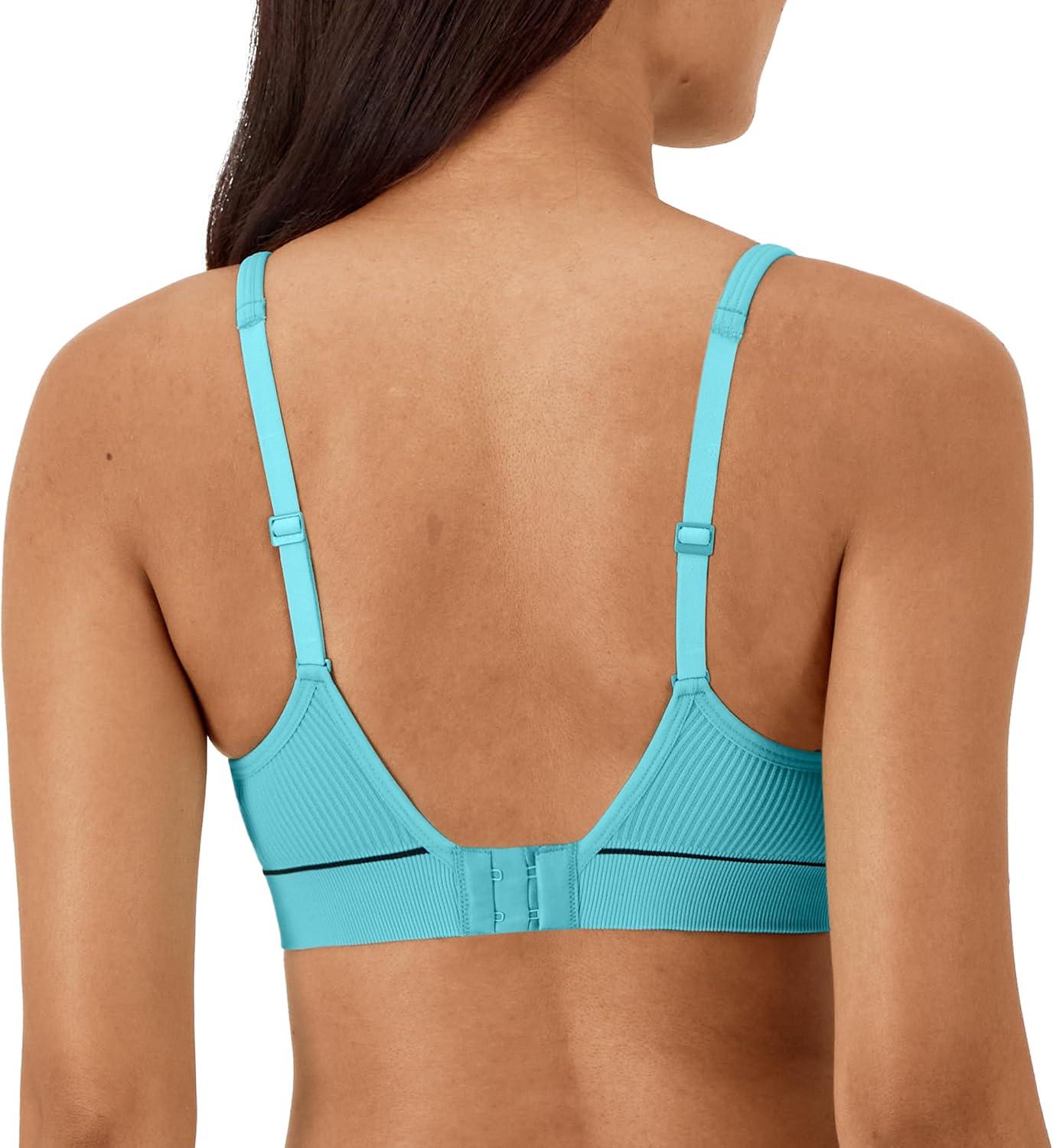 imageHanes Womens Originals Seamless Wireless Bra ComfortFlex Fit Rib Contour Bra Full CoverageTeal Tone