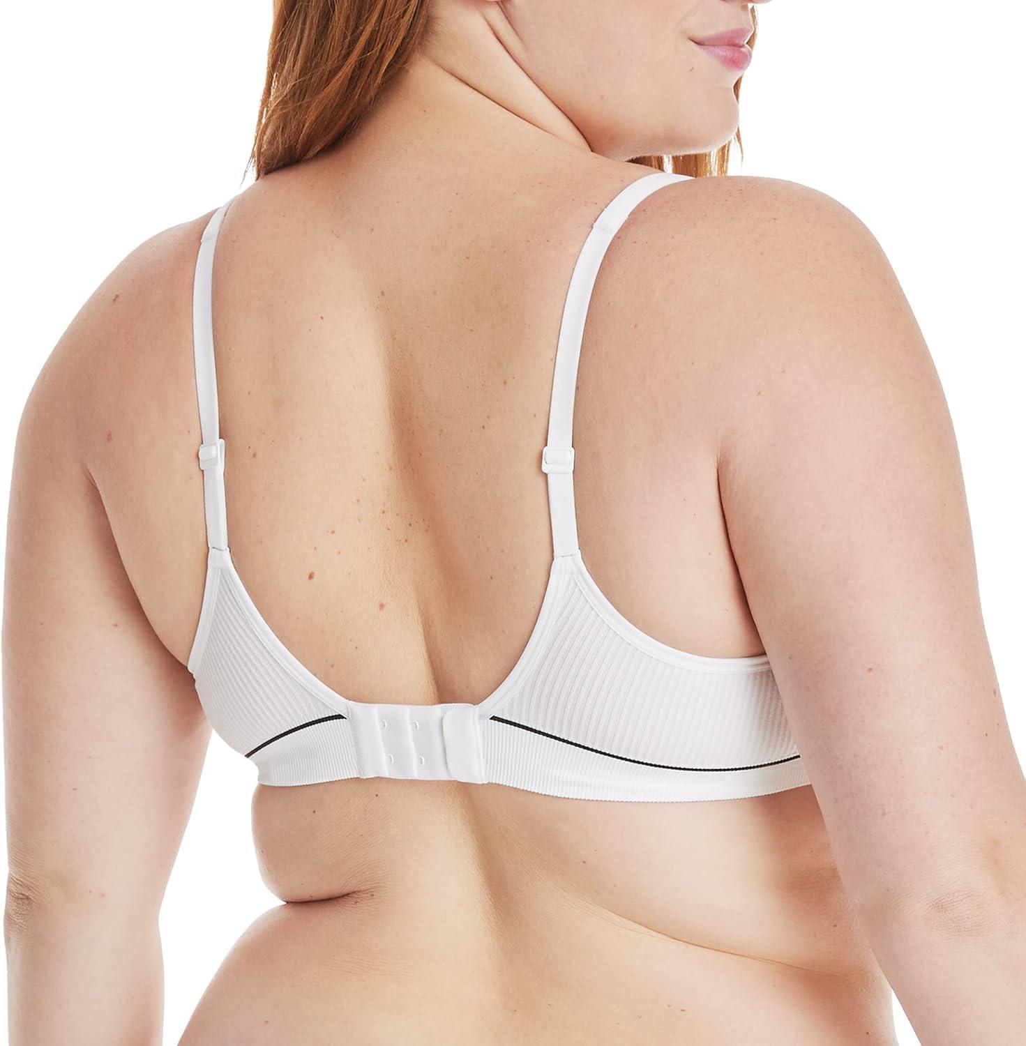 imageHanes Womens Originals Seamless Wireless Bra ComfortFlex Fit Rib Contour Bra Full CoverageWhite