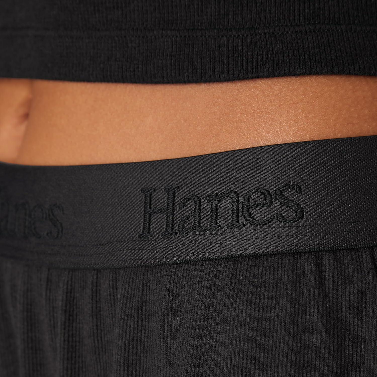 imageHanes Womens Originals Sleep Shorts 2Pack Comfywear Supersoft Lounge Shorts Pack 325quotBlackNatural Cedar