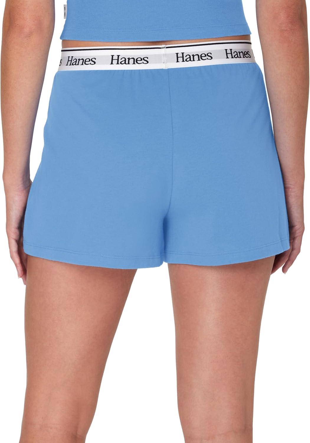 imageHanes Womens Originals Sleep Shorts 2Pack Comfywear Supersoft Lounge Shorts Pack 325quotProvence BlueBlack