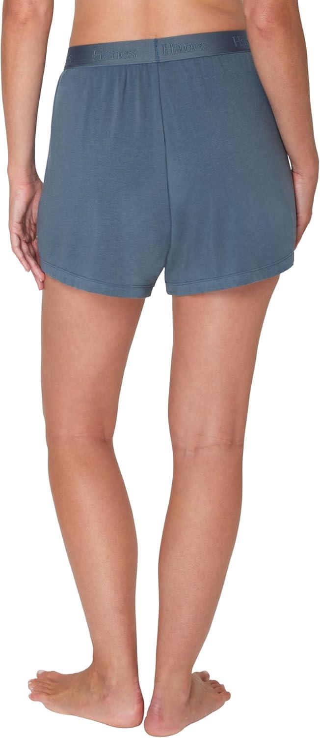 imageHanes Womens Originals Sleep Shorts 2Pack Comfywear Supersoft Lounge Shorts Pack 325quotStargazer GreyMellow Peach