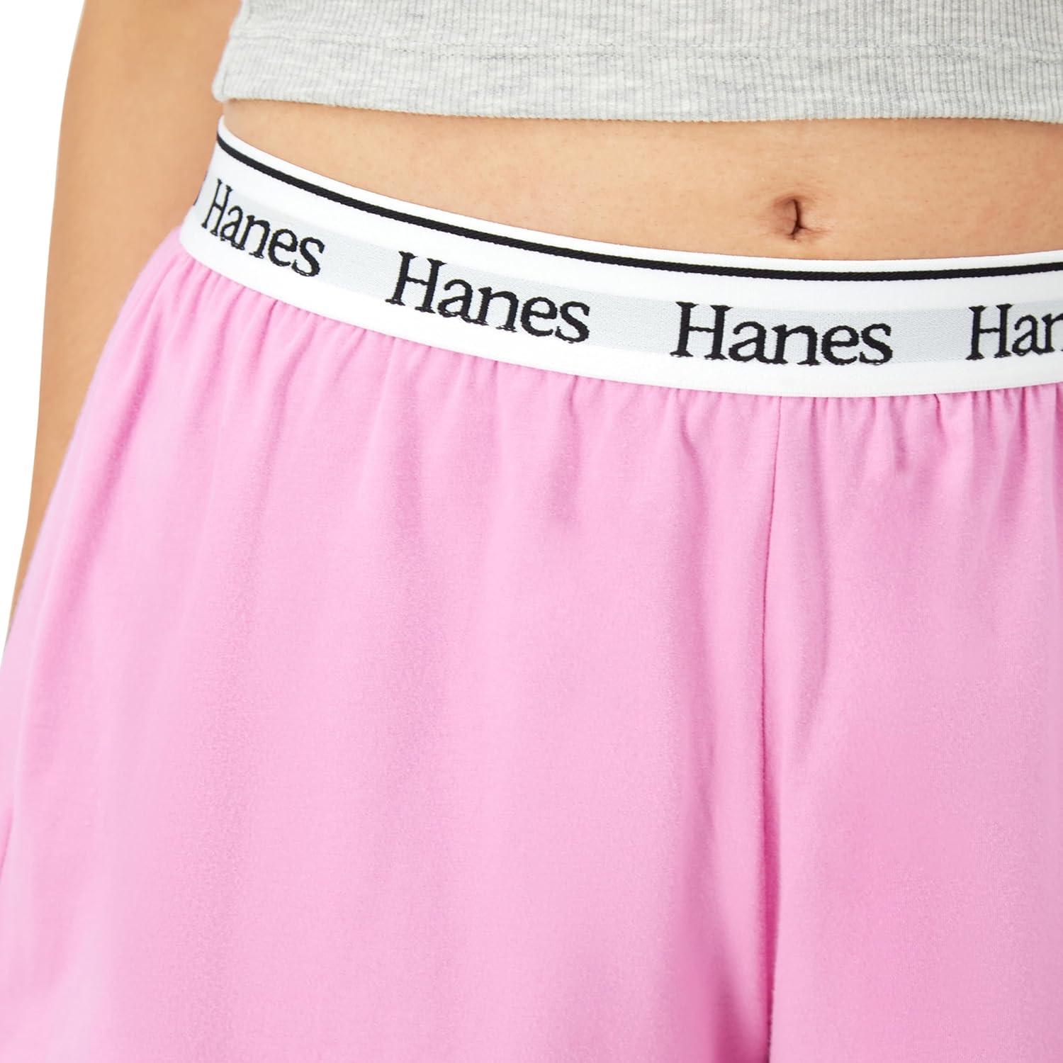 imageHanes Womens Originals Sleep Shorts 2Pack Comfywear Supersoft Lounge Shorts Pack 325quotVega VioletStrawberry