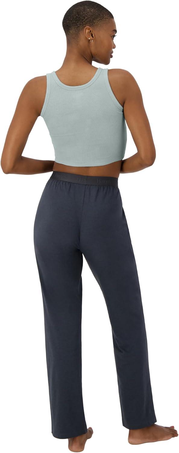 imageHanes Womens Originals SuperSoft Comfywear 2 Piece Crop Tank ampamp Lounge Pants Loungewear SetSoft CeladonAsphalt