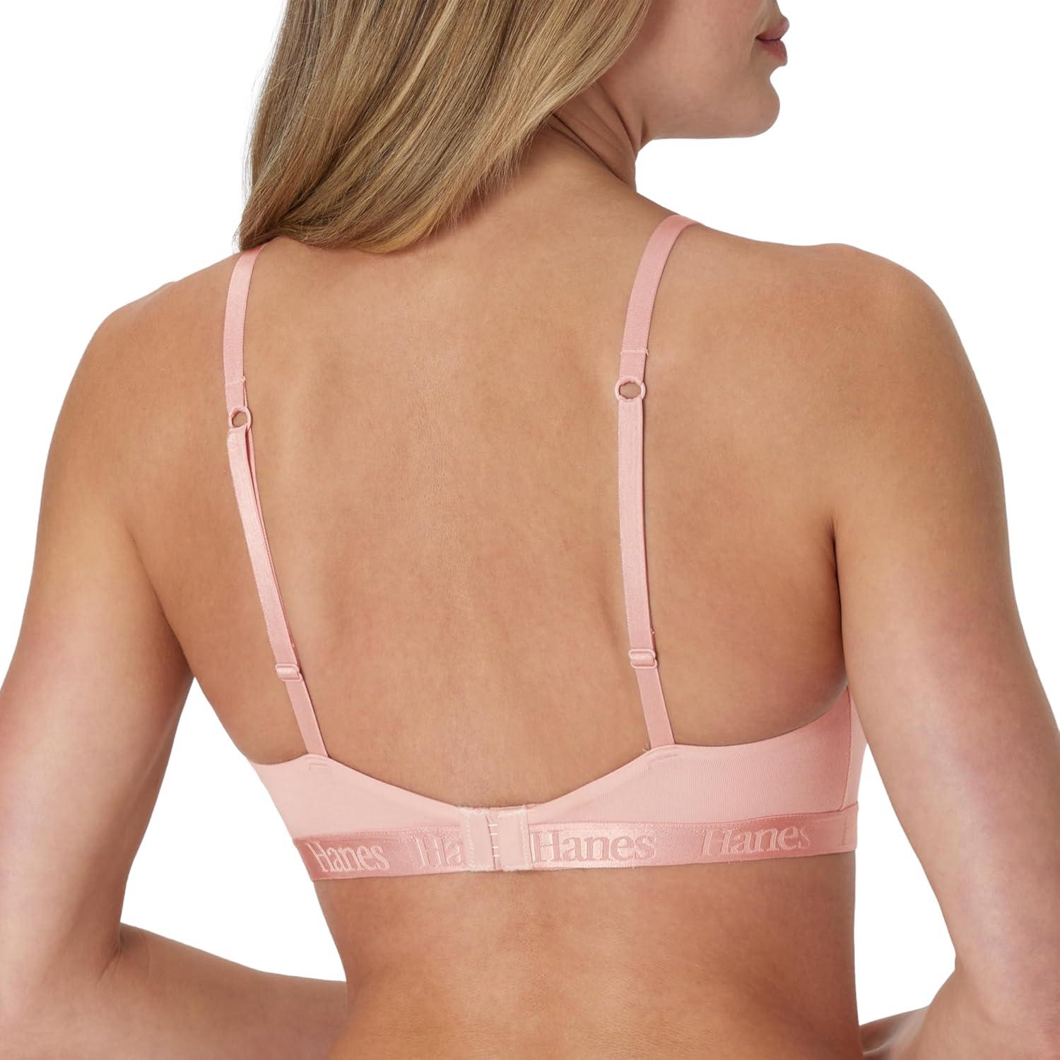 imageHanes Womens Originals Supersoft String Bralette Pullover Bra Scoop NecklineCotton Candy Pink