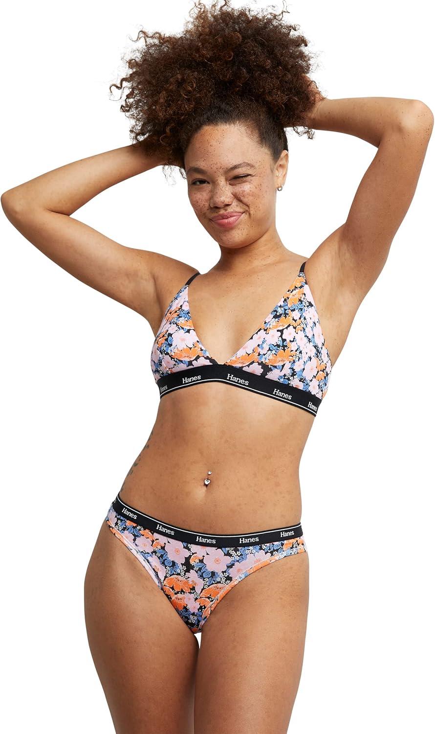 imageHanes Womens Originals Thong Panties Breathable Stretch Cotton Underwear Assorted 6PackFashion Color Mix