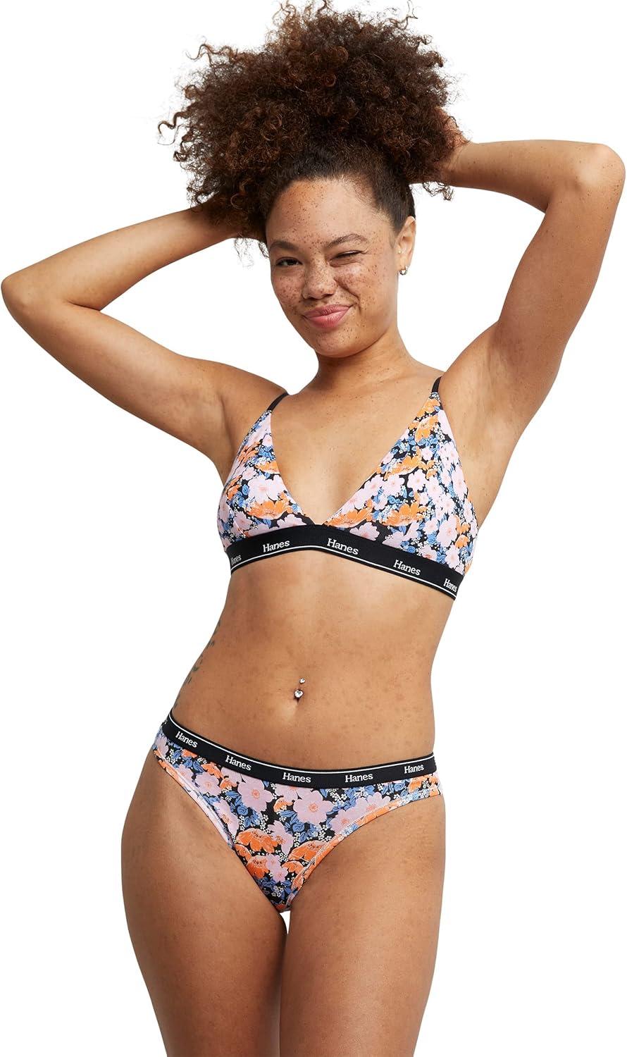 imageHanes Womens Originals Thong Panties Breathable Stretch Cotton Underwear Assorted 6PackFashion Color Mix