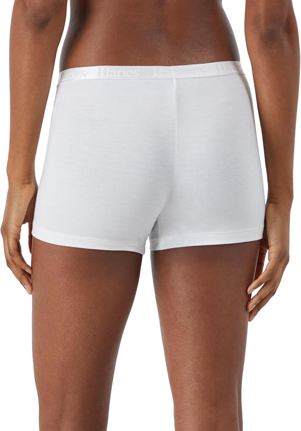 imageHanes Womens Originals Ultra SuperSoft Boxer Brief Underwear 5PackEarthen TanWhiteBlack