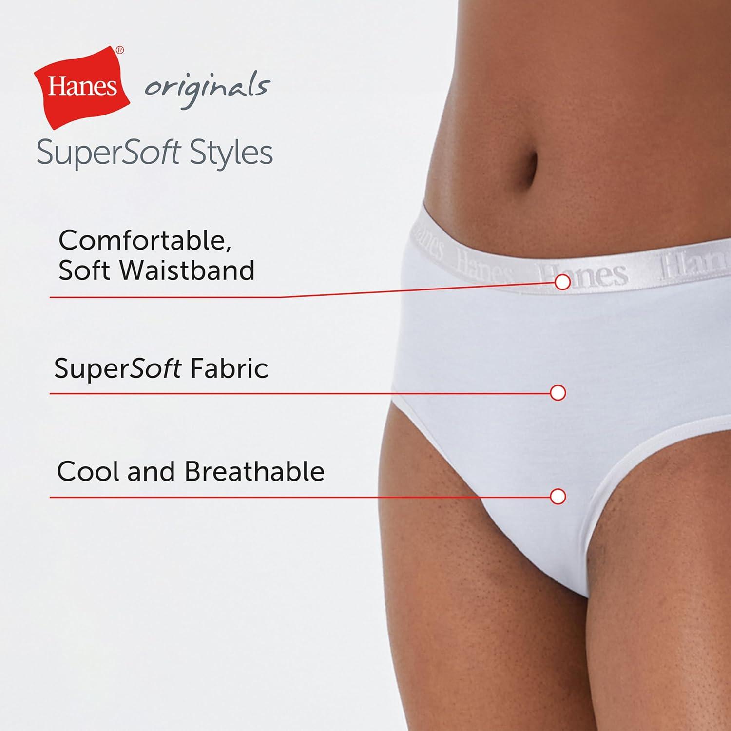 imageHanes Womens Originals Ultra SuperSoft Hipster Underwear 5 PackBlackSilver OpalStrawberry Candy Pink