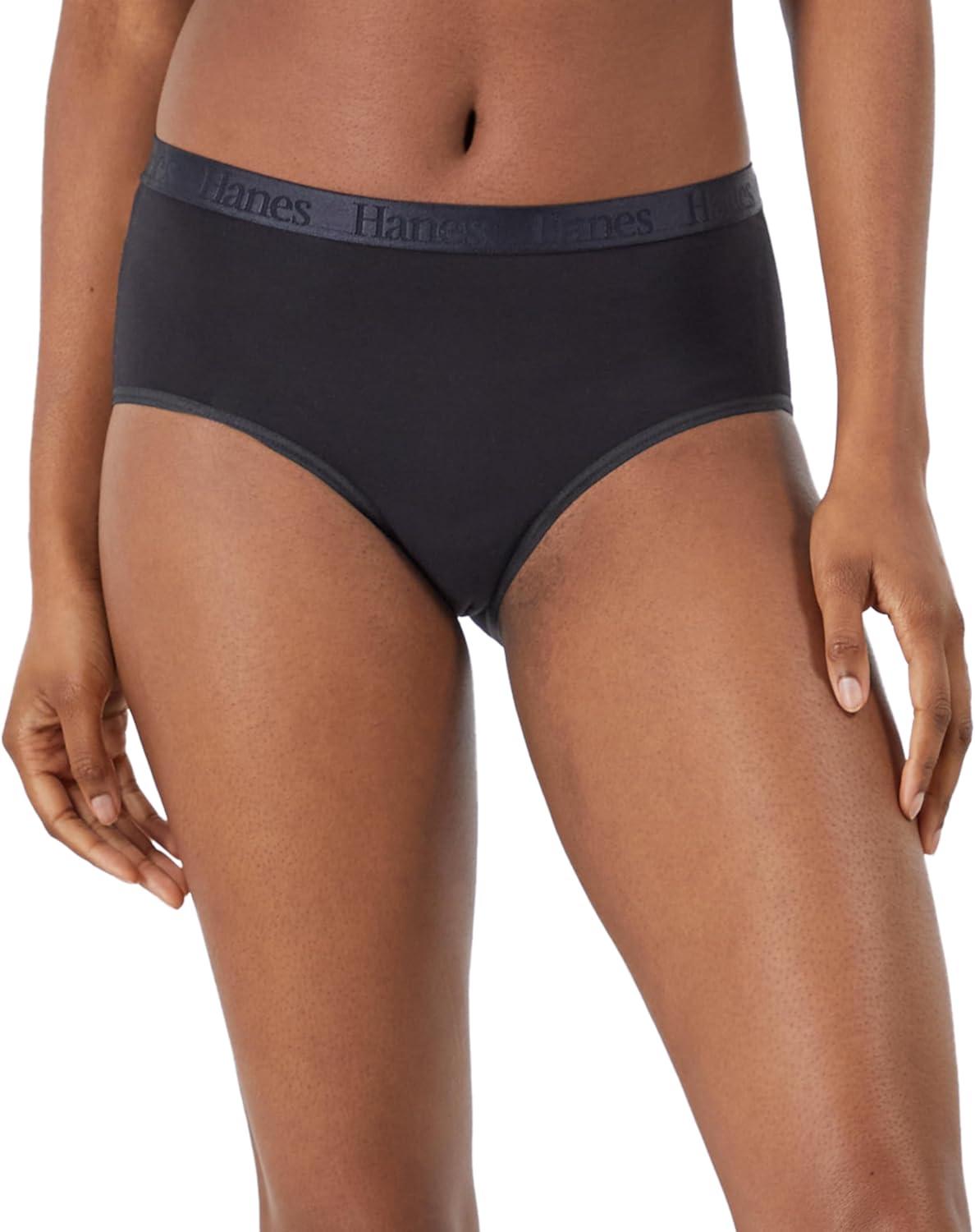 imageHanes Womens Originals Ultra SuperSoft Hipster Underwear 5 PackBlackSilver OpalWhite