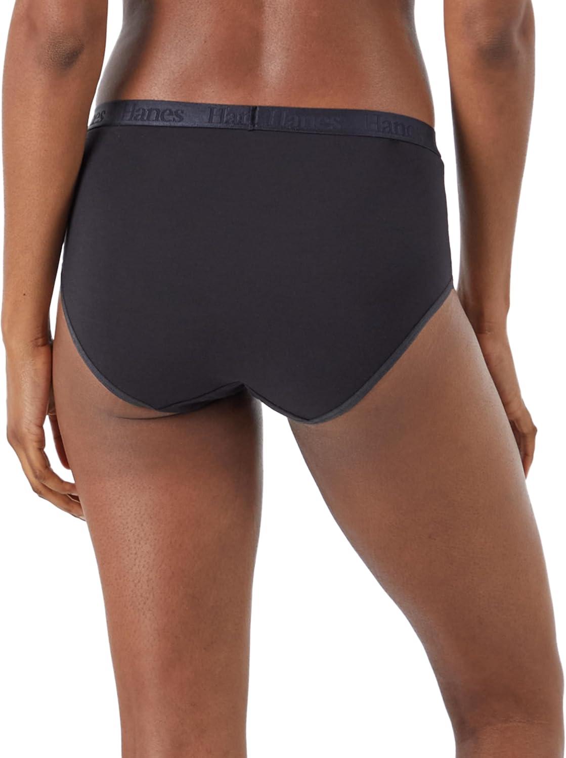 imageHanes Womens Originals Ultra SuperSoft Hipster Underwear 5 PackBlackSilver OpalWhite