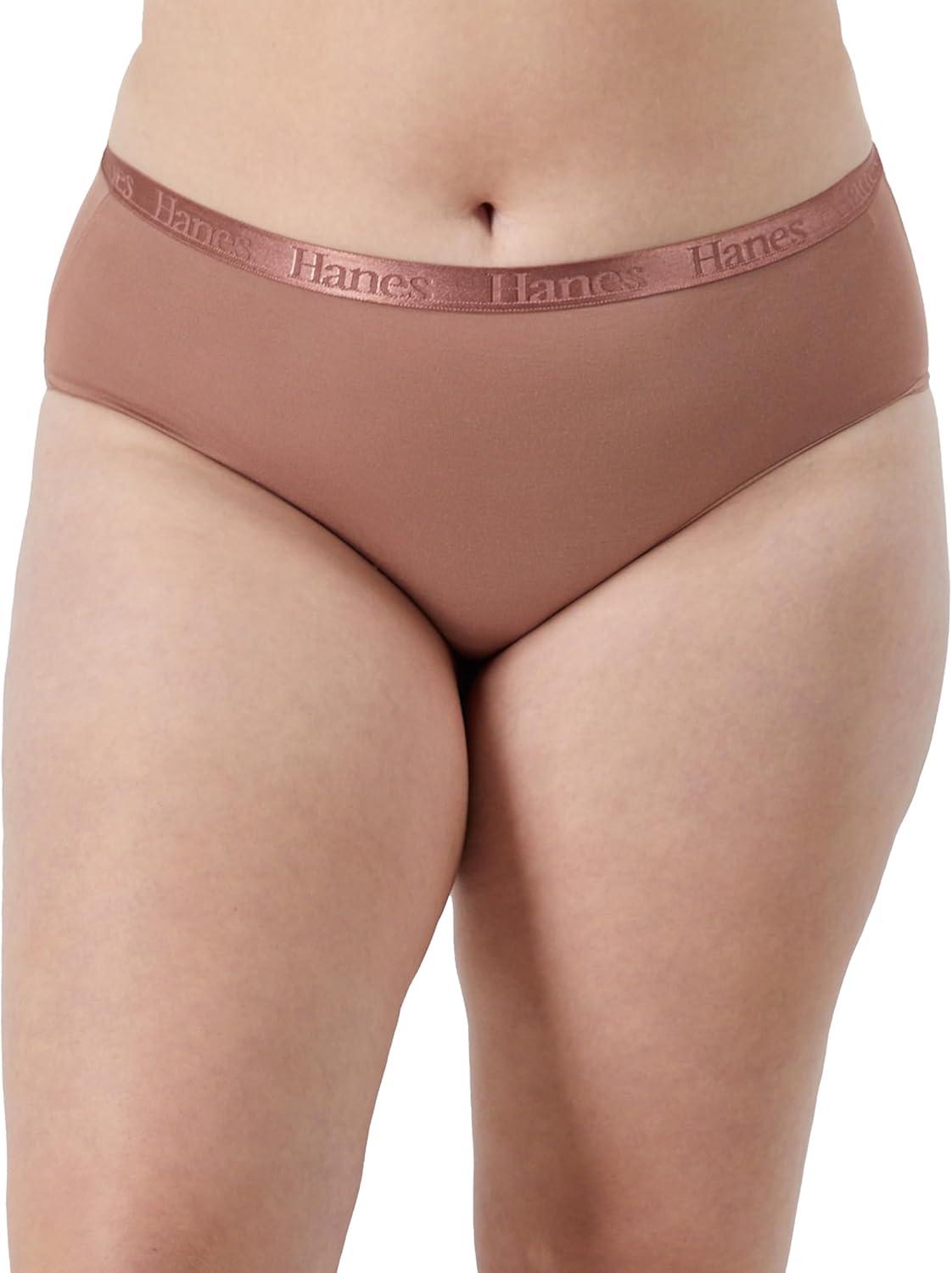 imageHanes Womens Originals Ultra SuperSoft Hipster Underwear 5 PackEarthen TanWhiteBlack