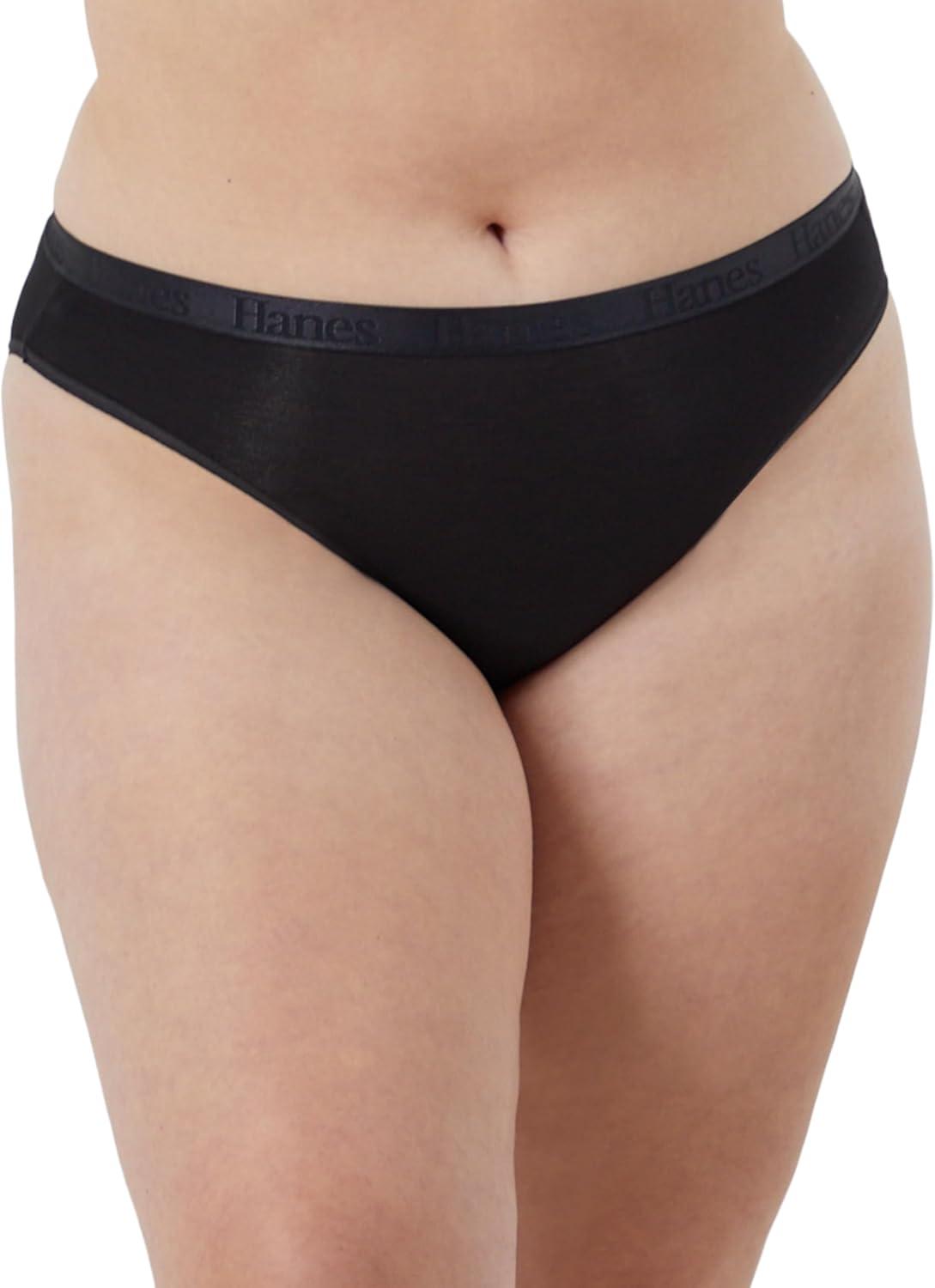 imageHanes Womens Originals Ultra Supersoft Bikini Underwear 5Pack Viscose From Bamboo BikiniBlackSilver OpalWhite