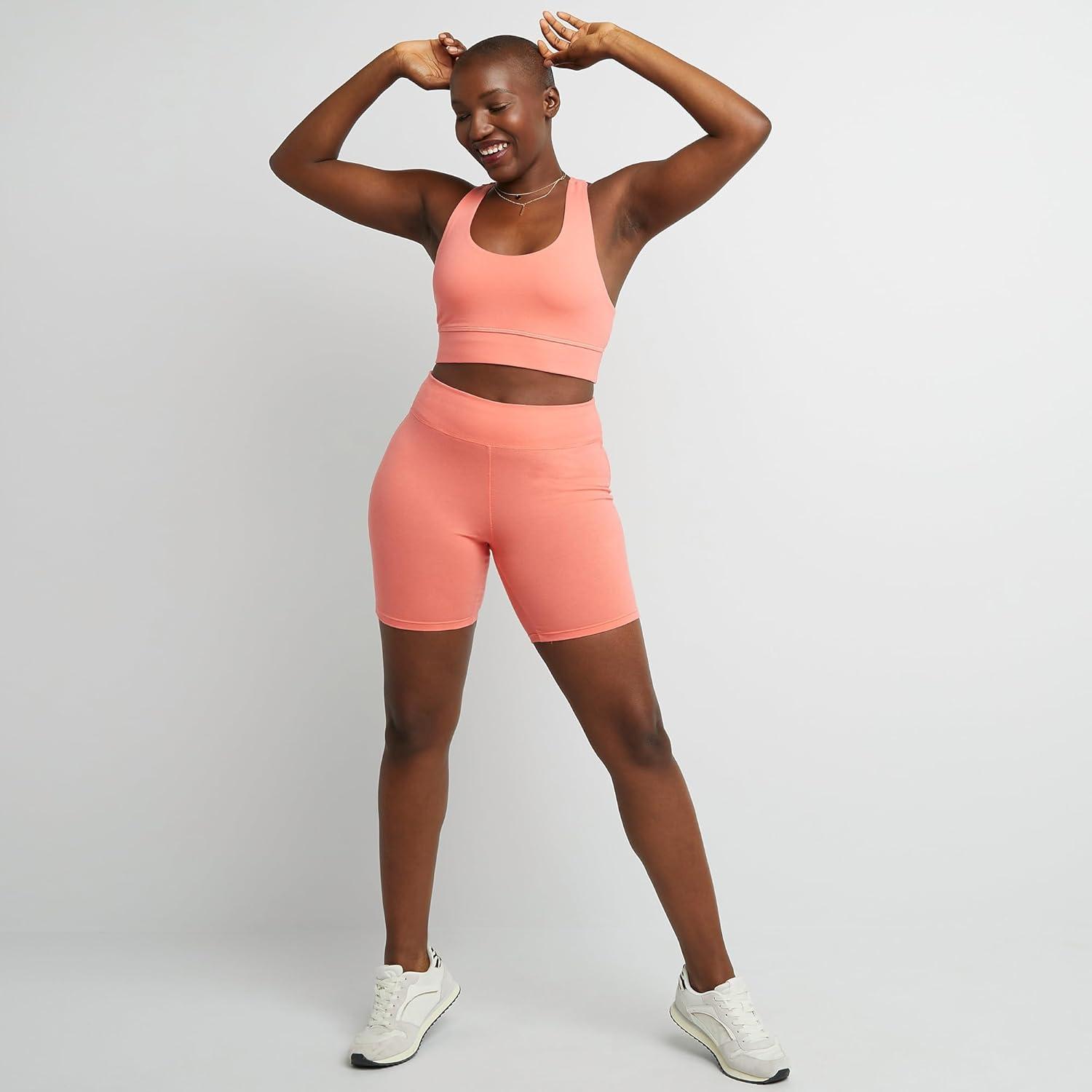 imageHanes Womens Originals Womens Longline Sports BraConcentrated Coral