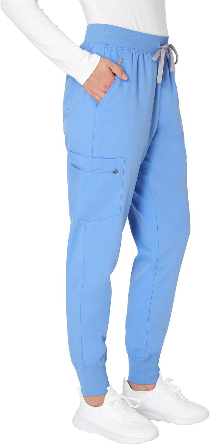 imageHanes Womens Scrub Joggers Comfort Fit Healthcare Pants for Women MoistureWicking Medical Scrubs with Odor ControlCeil Blue 2